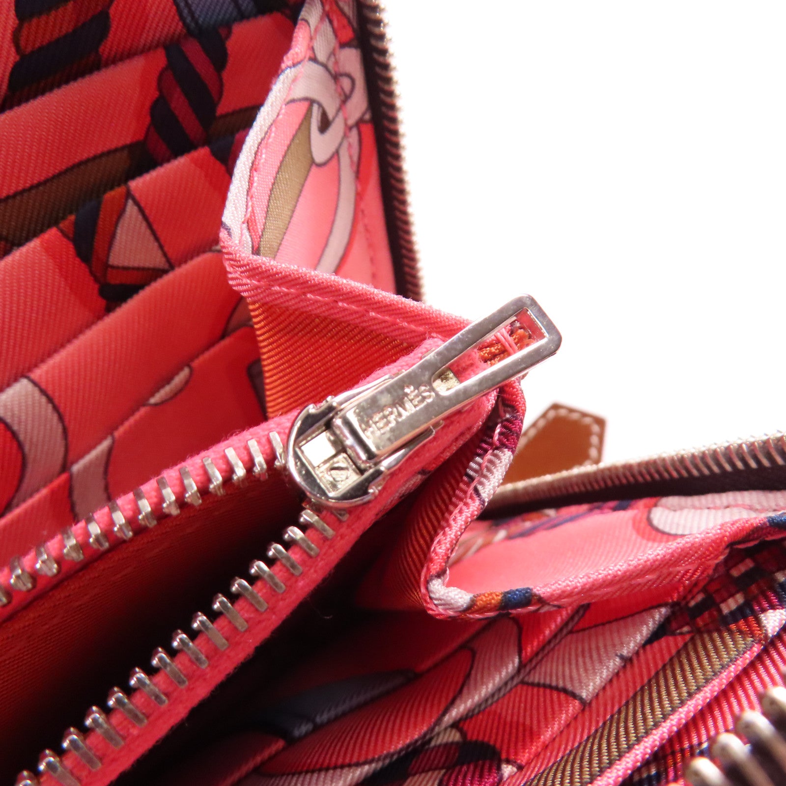 HERMES 【激減優惠】Epsom皮革Silk In Long Wallet銀扣長錢包55 Rouge H