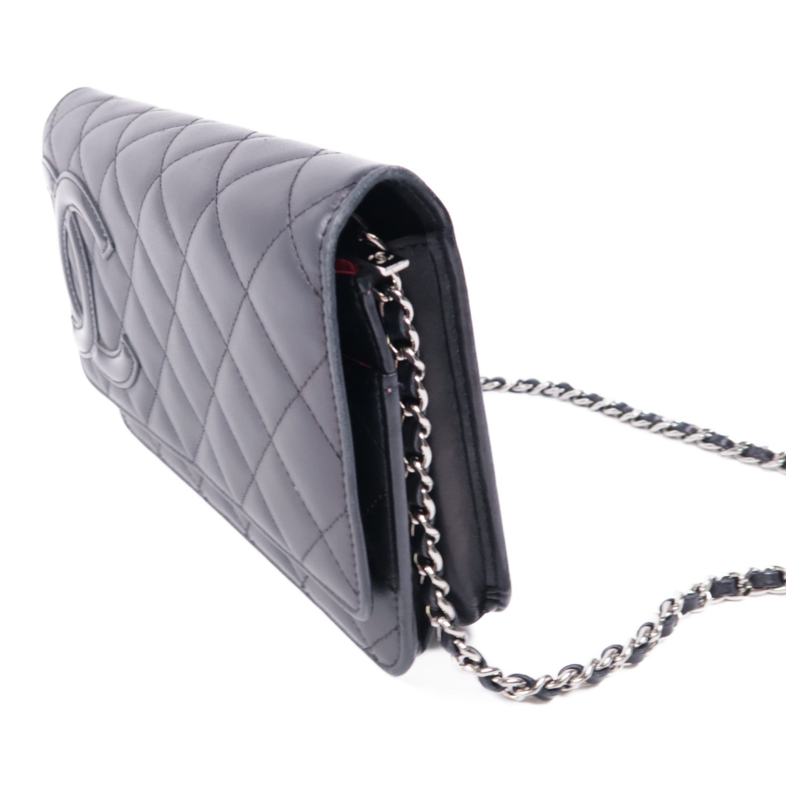 CHANEL【激減優惠】 牛皮皮革Cambon Wallet On Chain銀扣鏈帶肩背袋