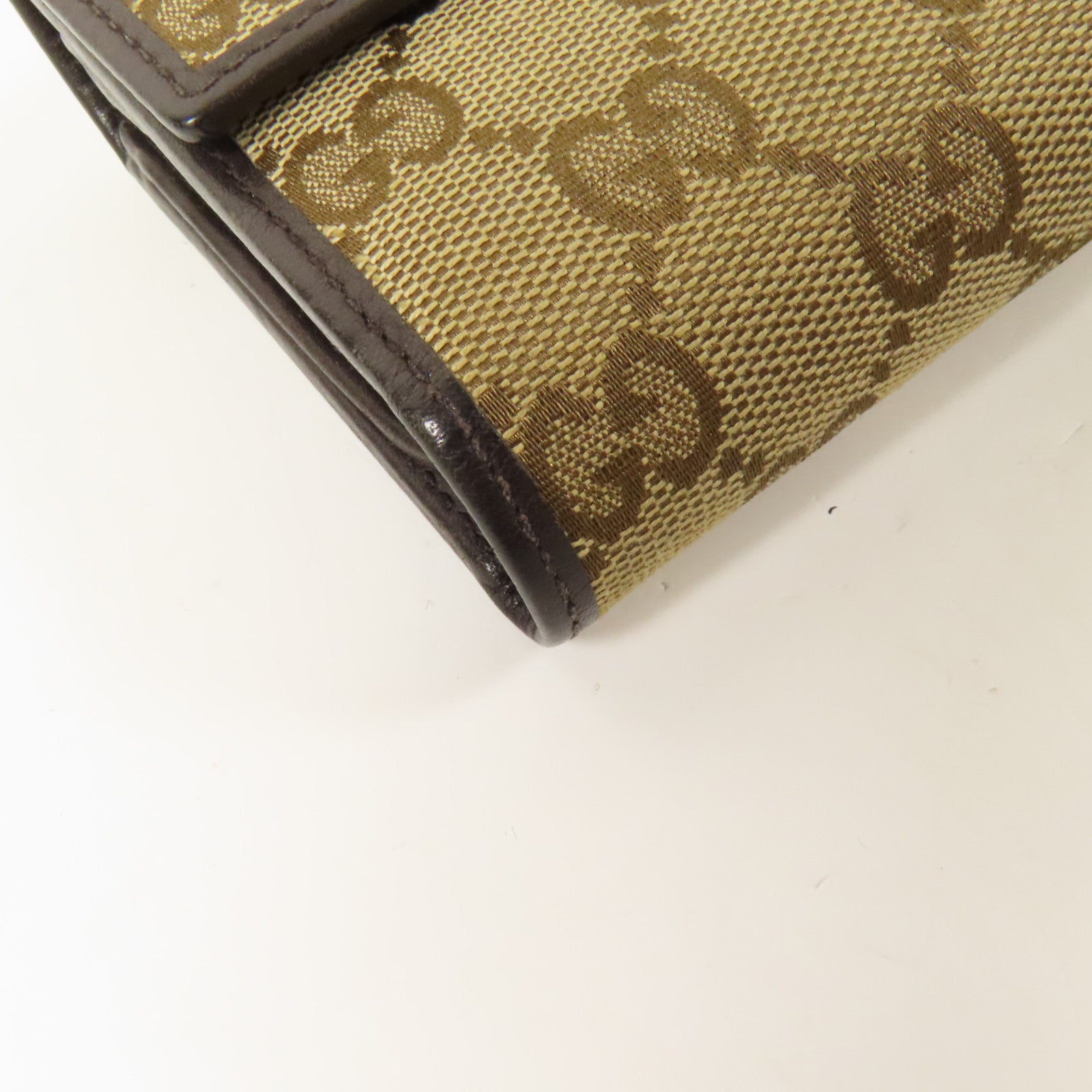 GUCCI 帆布Tri-Fold Wallet金扣錢包