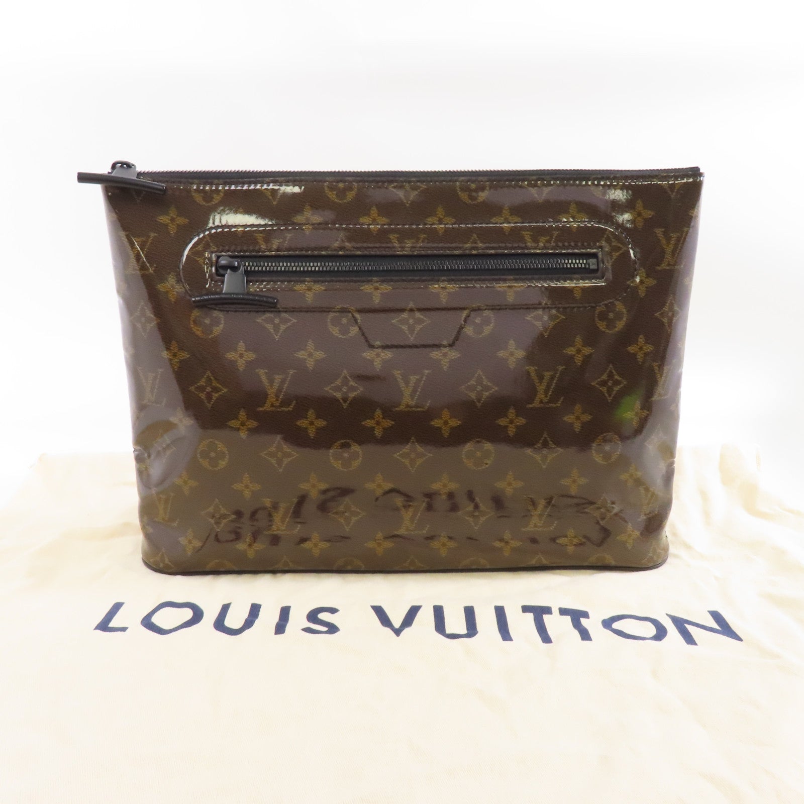 LOUIS VUITTON Monogram Glaze Pochette Pouch手拿包棕色