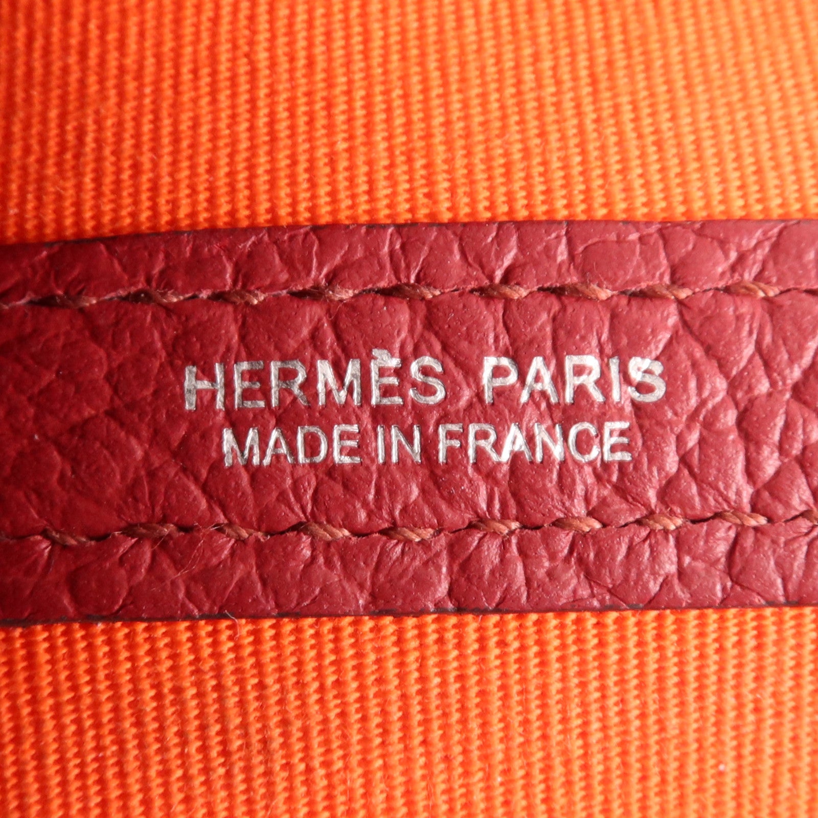 HERMES 帆布Garden Party PM銀扣手挽袋