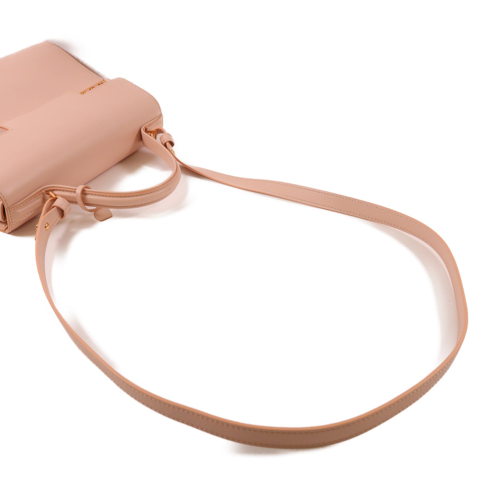 DELVAUX GHW Tempete MM 2 Way Shoulder Bag Calfskin Leather