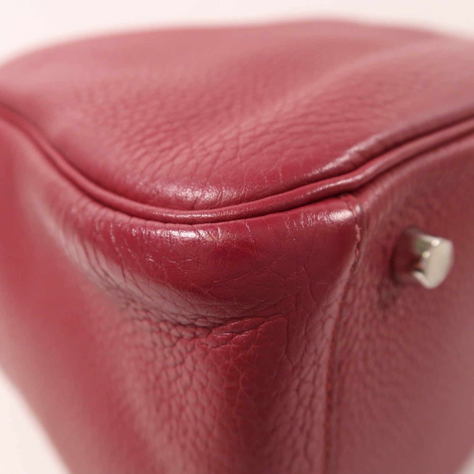 HERMES 【激減優惠】Clemence皮革Lindy 30銀扣手挽肩背兩用袋Rubis