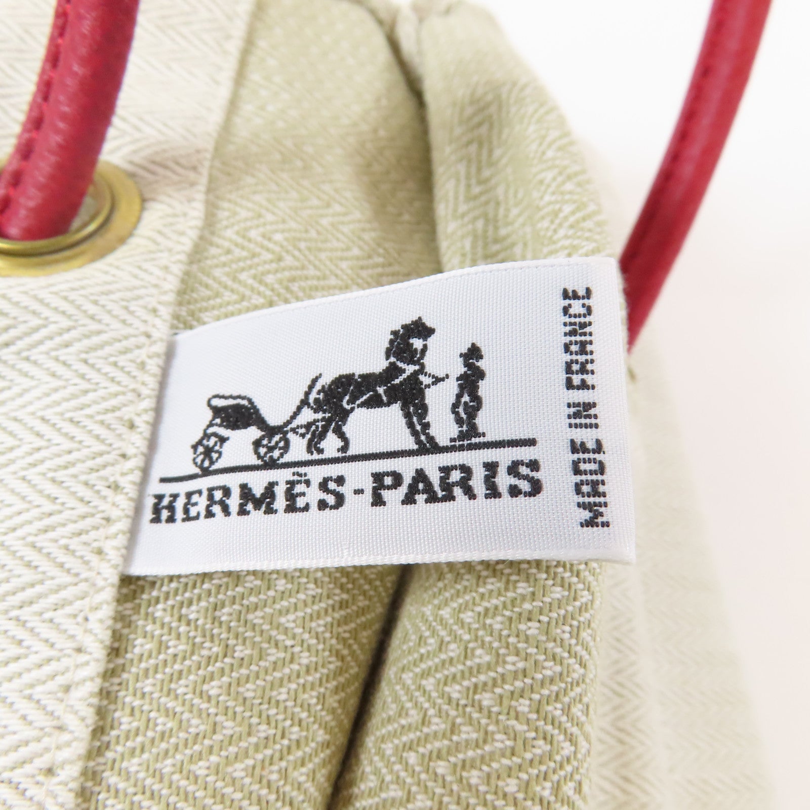 HERMES 【激減優惠】帆布Aline金扣肩背袋米色