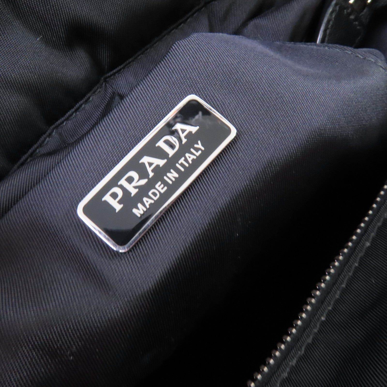 PRADA 尼龍2Way Shoulder Bag銀扣手挽肩背兩用袋黑色
