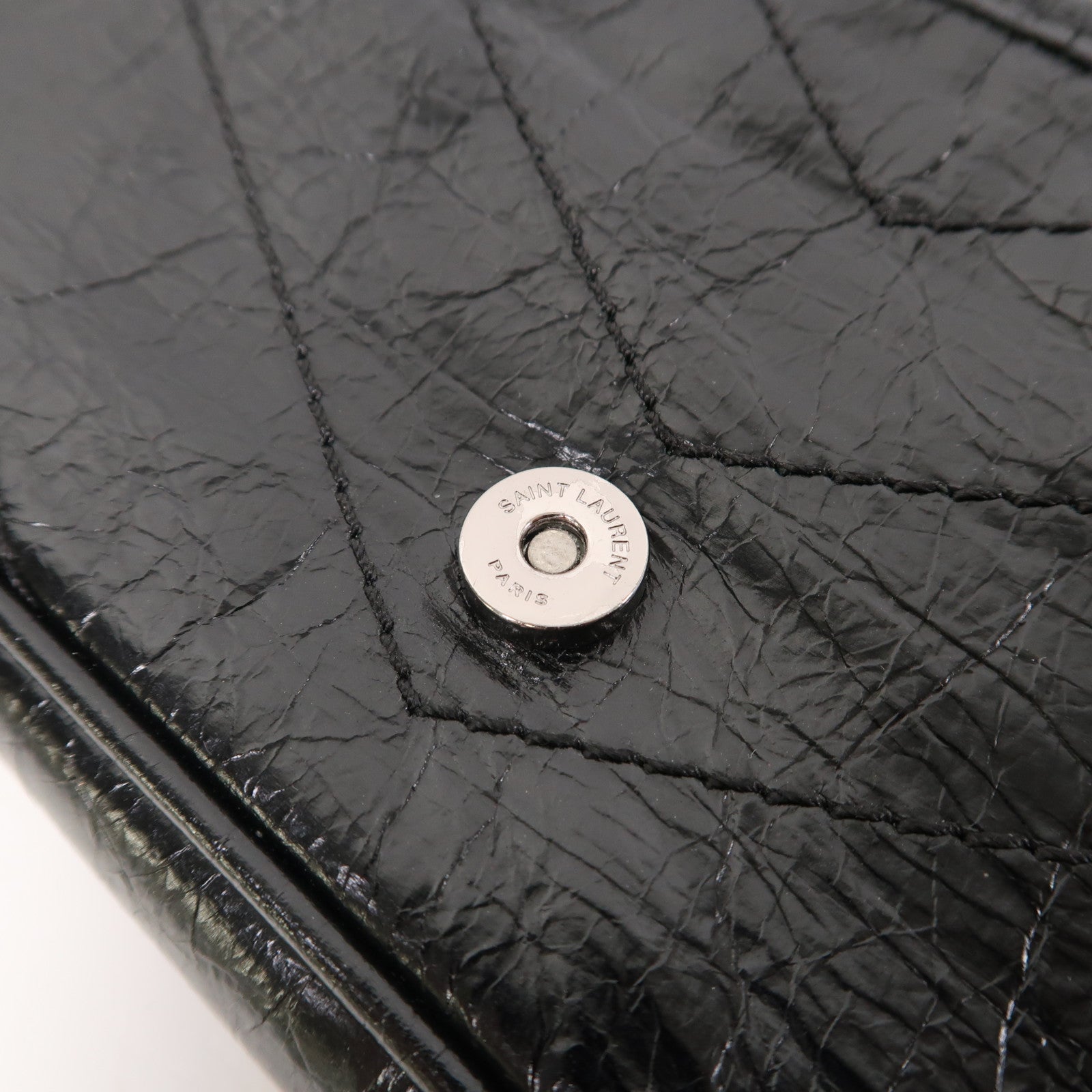 SAINT LAURENT 牛皮皮革Niki Bag銀扣鏈帶肩背袋黑色