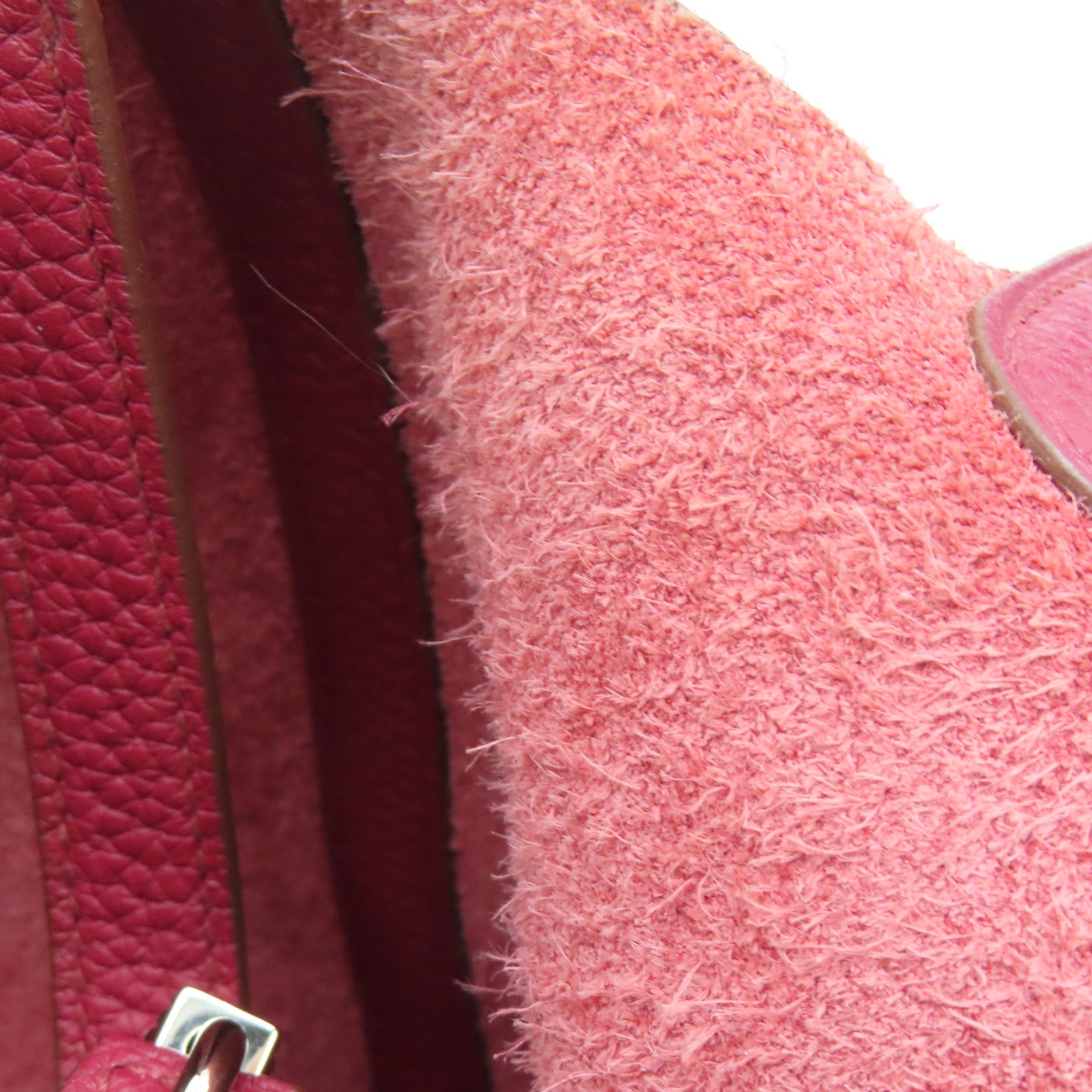 HERMES Clemence皮革Picotin PM Tote Bag銀扣手挽袋紅色