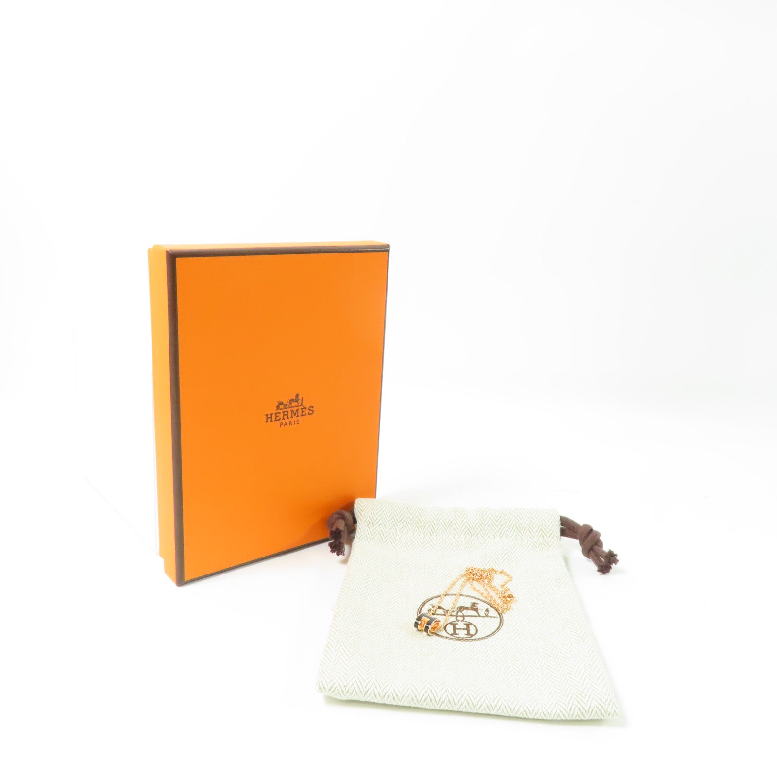 HERMES 金屬Mini Pop H Necklace項鍊黑色/金色