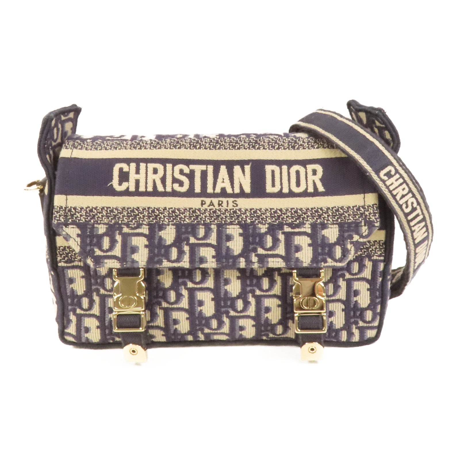 Dior 帆布Diorcamp Small金扣肩背袋