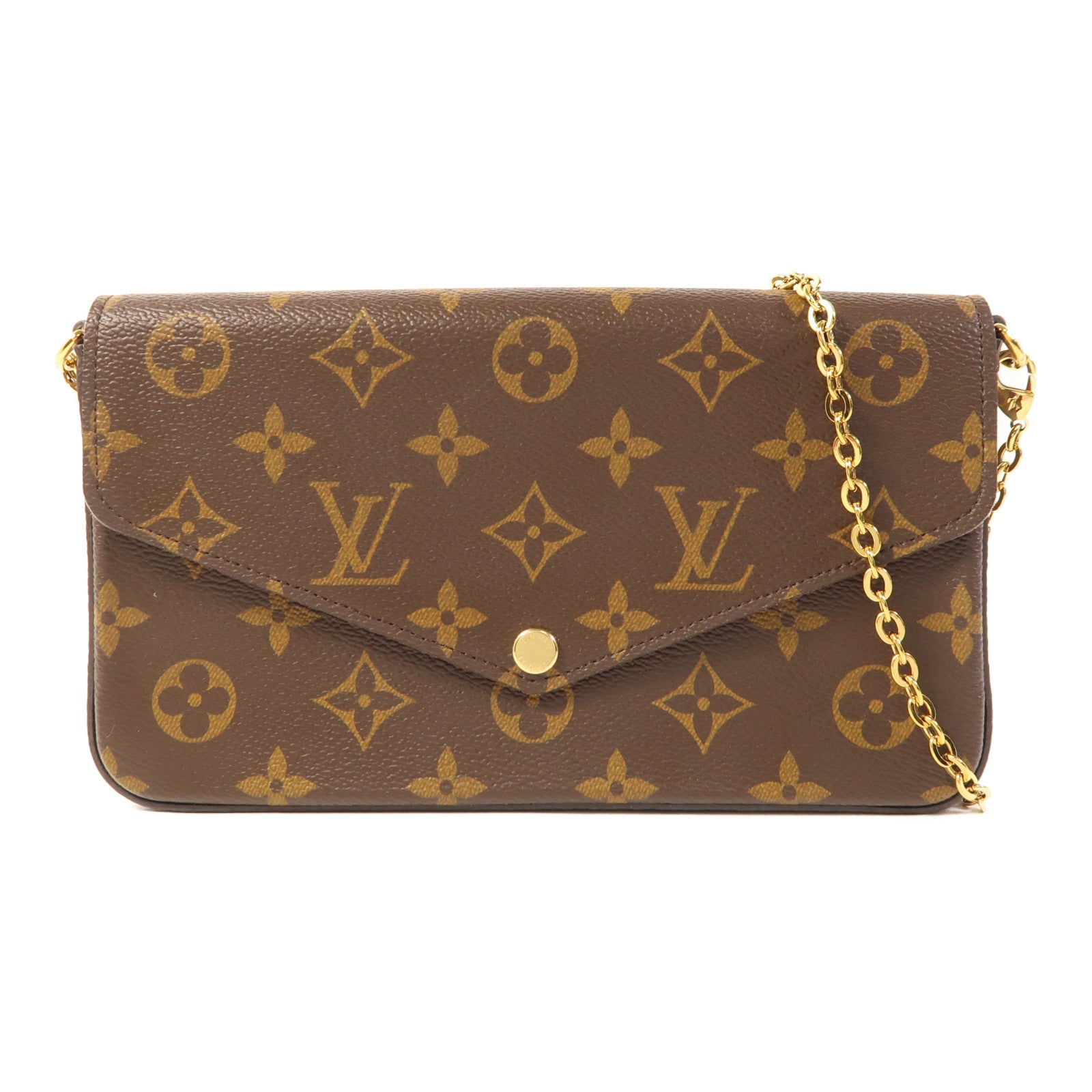 LOUIS VUITTON Monogram Felicie Pochette金扣鏈帶肩背袋