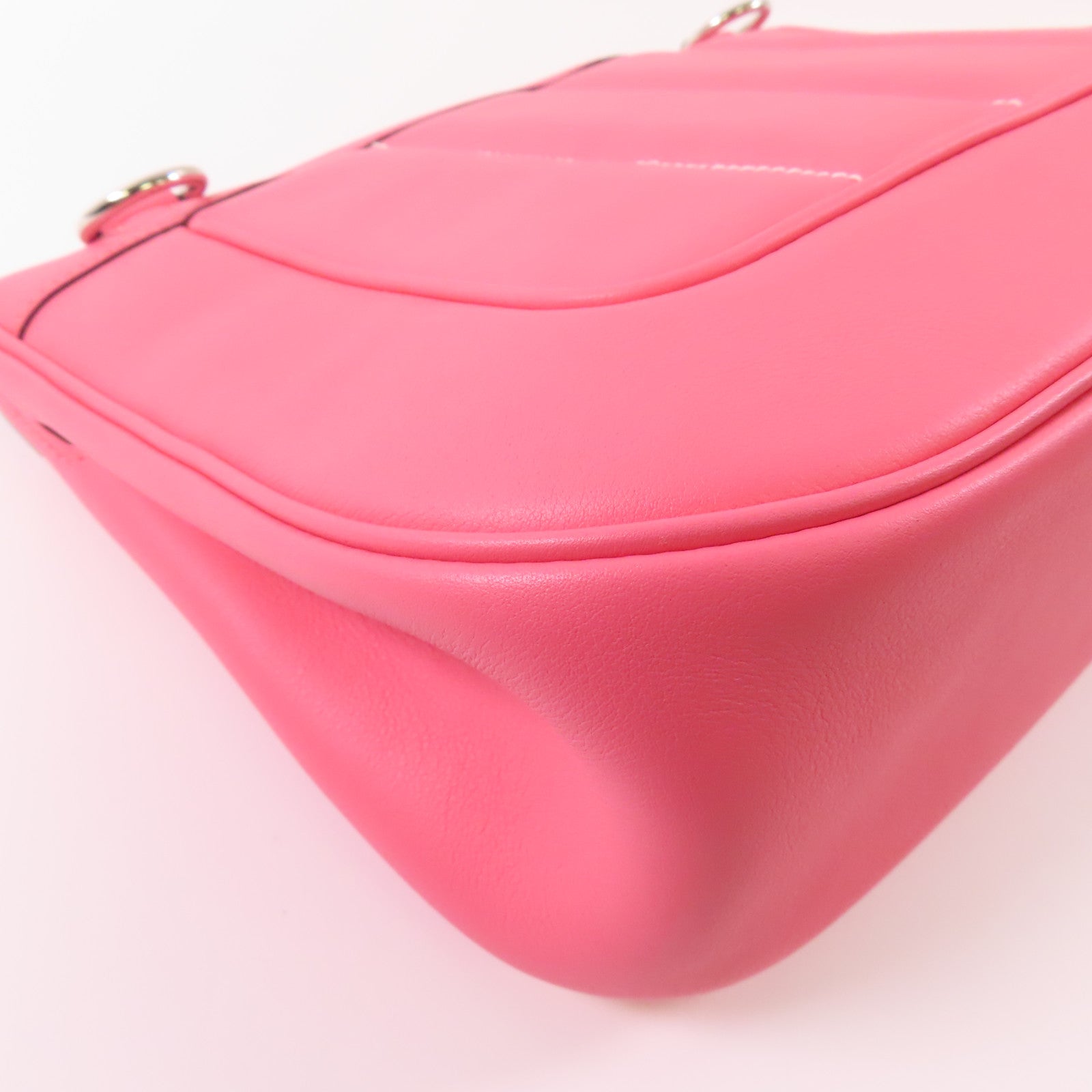 HERMES Swift皮革Berline銀扣肩背袋Rose Azalea