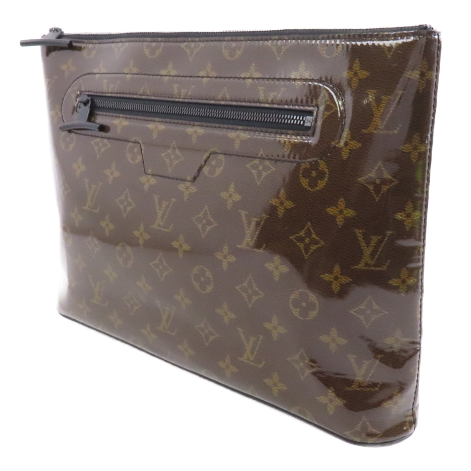 LOUIS VUITTON Monogram Glaze Pochette Pouch手拿包棕色