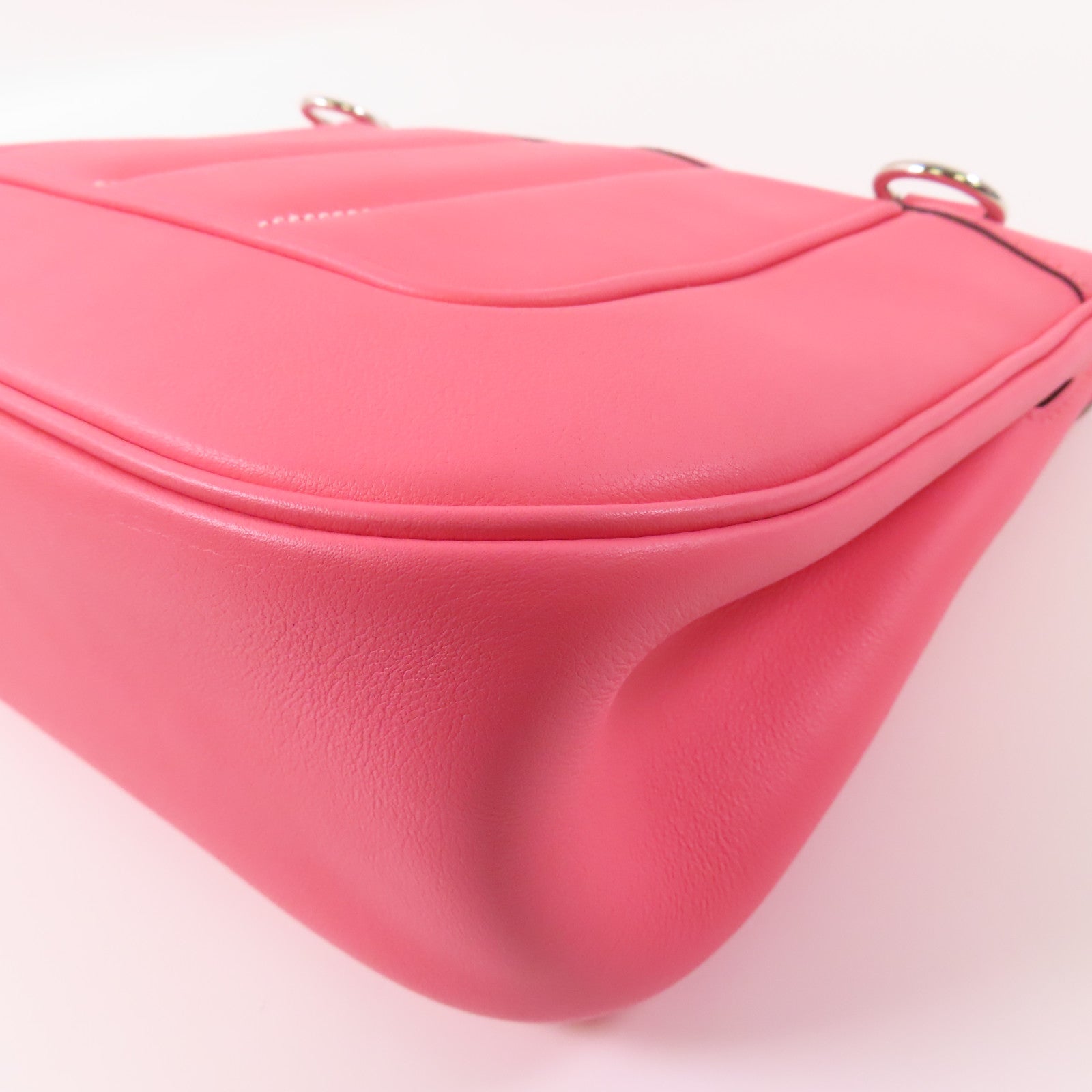 HERMES Swift皮革Berline銀扣肩背袋Rose Azalea