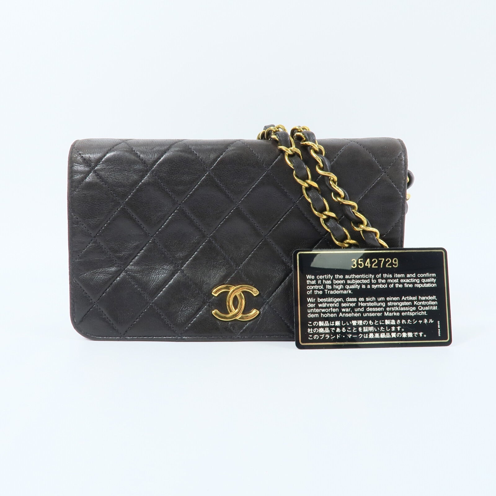 CHANEL 羊皮皮革Vintage Chain Shoulder鏈帶肩背袋