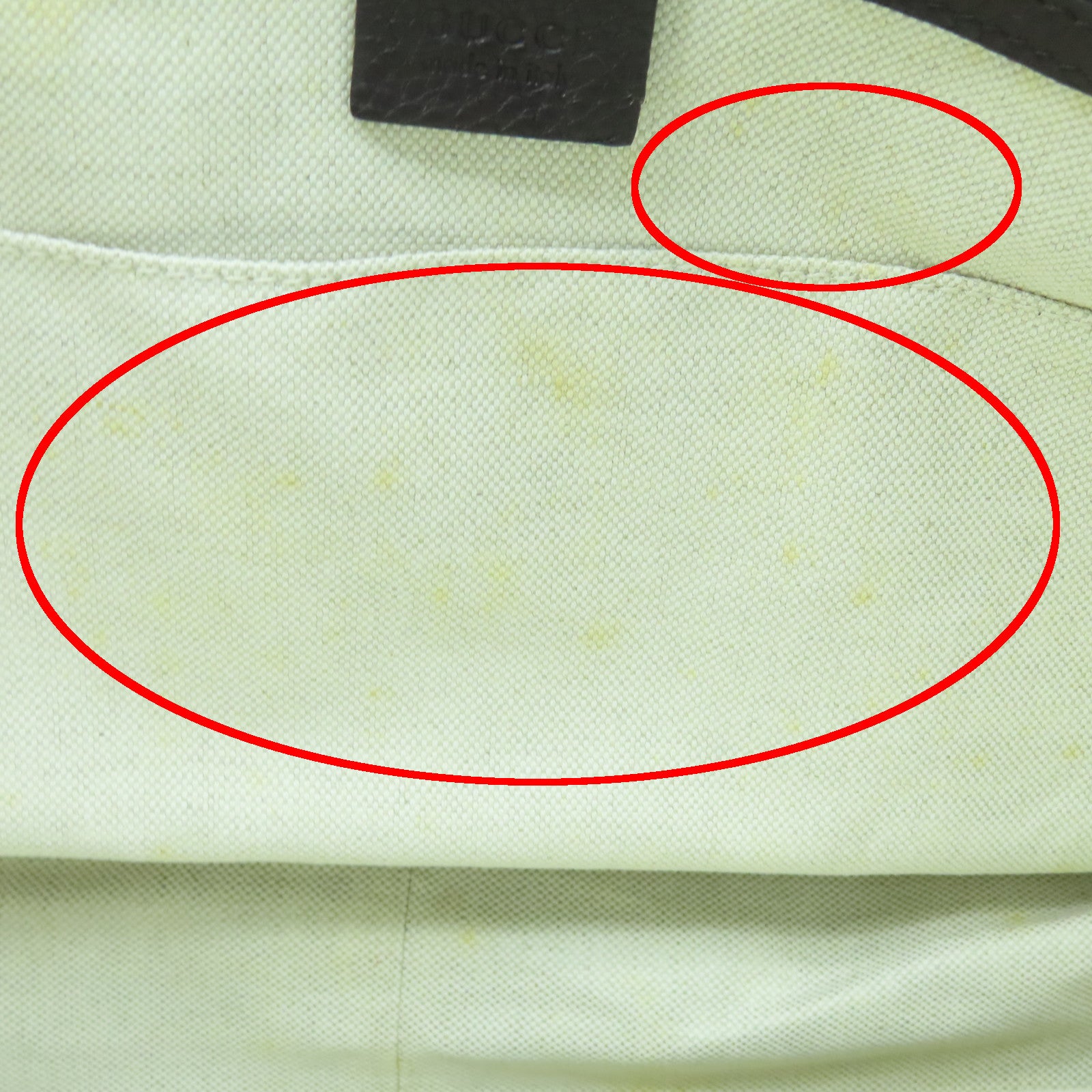 GUCCI 牛皮皮革/帆布Hand Bag金扣手挽袋啡色/米色