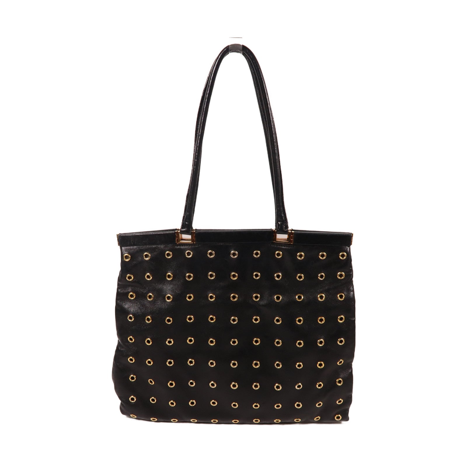 PRADA 牛皮皮革Shoulder Bag金扣肩背袋黑色