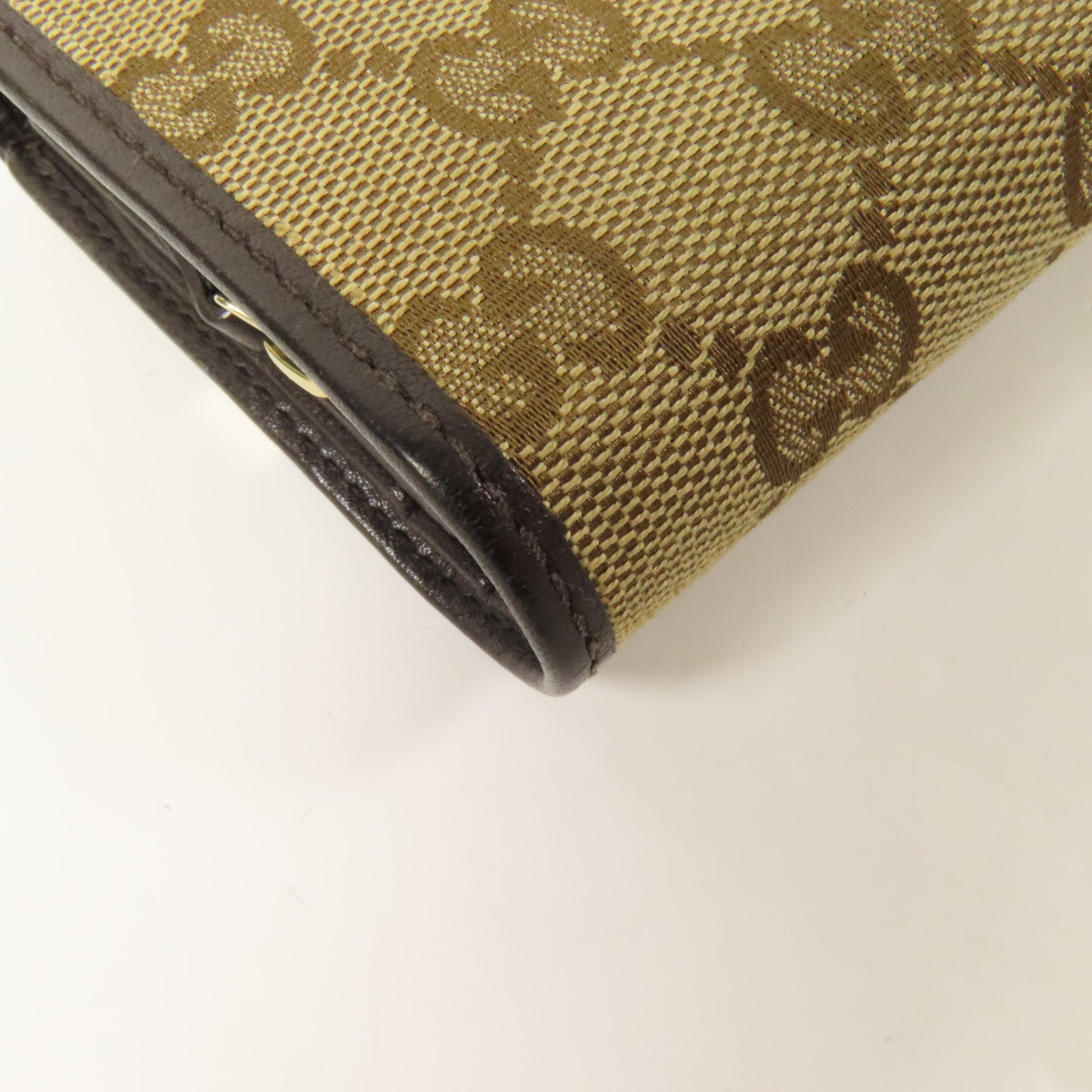 GUCCI 帆布Tri-Fold Wallet金扣錢包