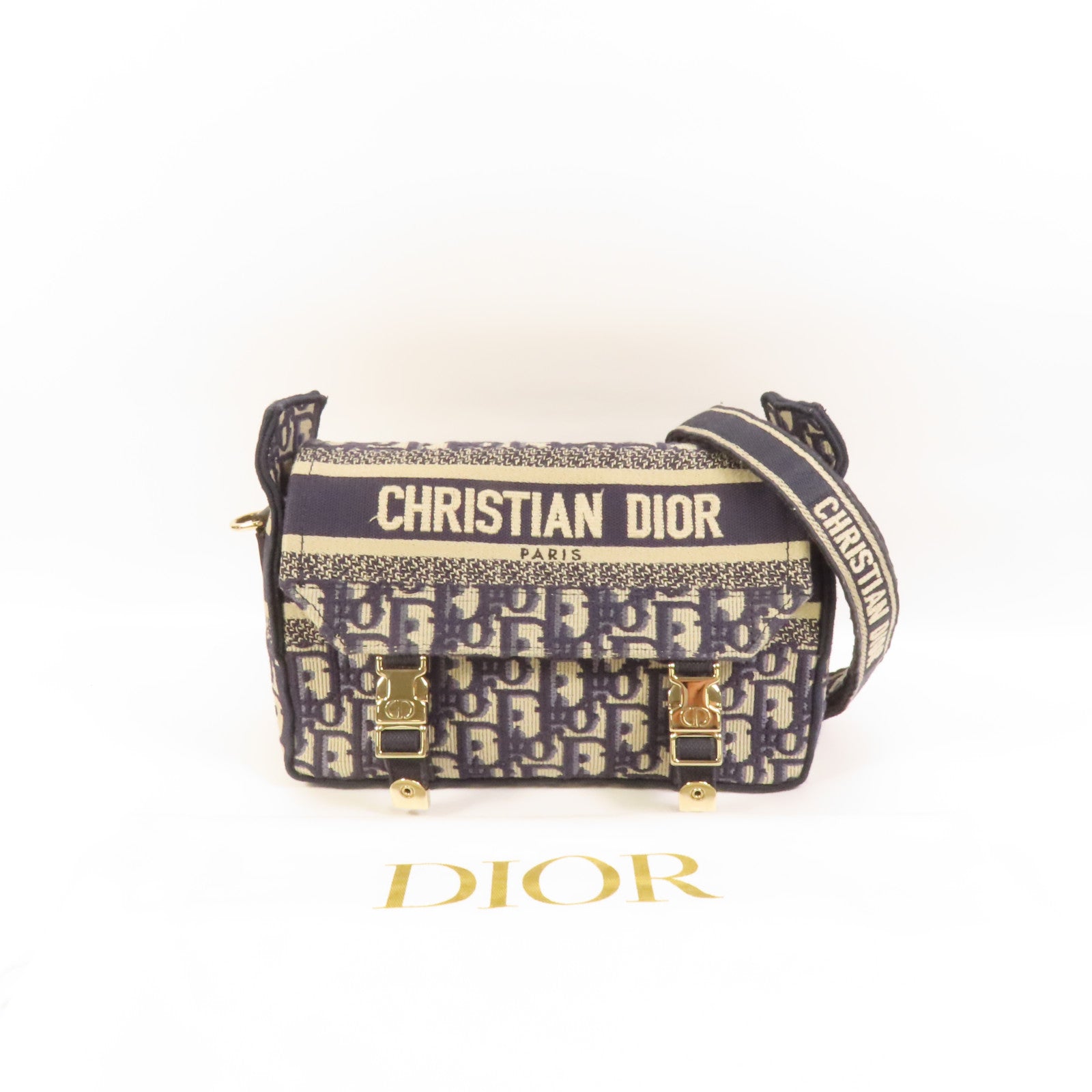 Dior 帆布Diorcamp Small金扣肩背袋