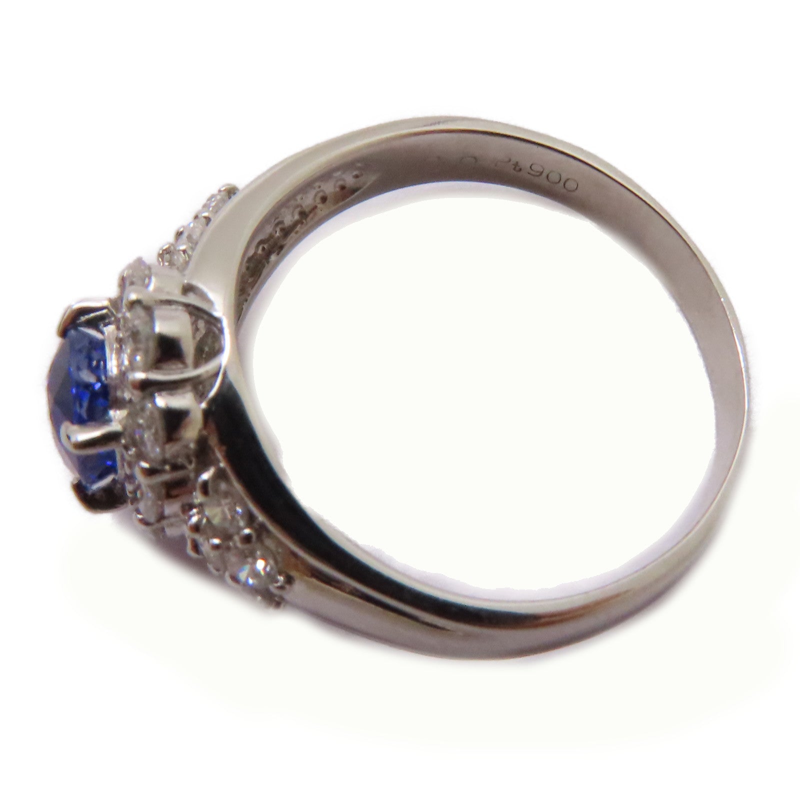 JEWELRY PT900鉑金Sapphire/Diamond Ring 1.09ct藍寶石/0.70ct鑽石戒指US#7.5