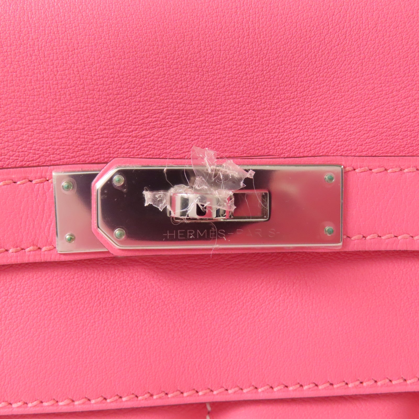HERMES Swift皮革Berline銀扣肩背袋Rose Azalea