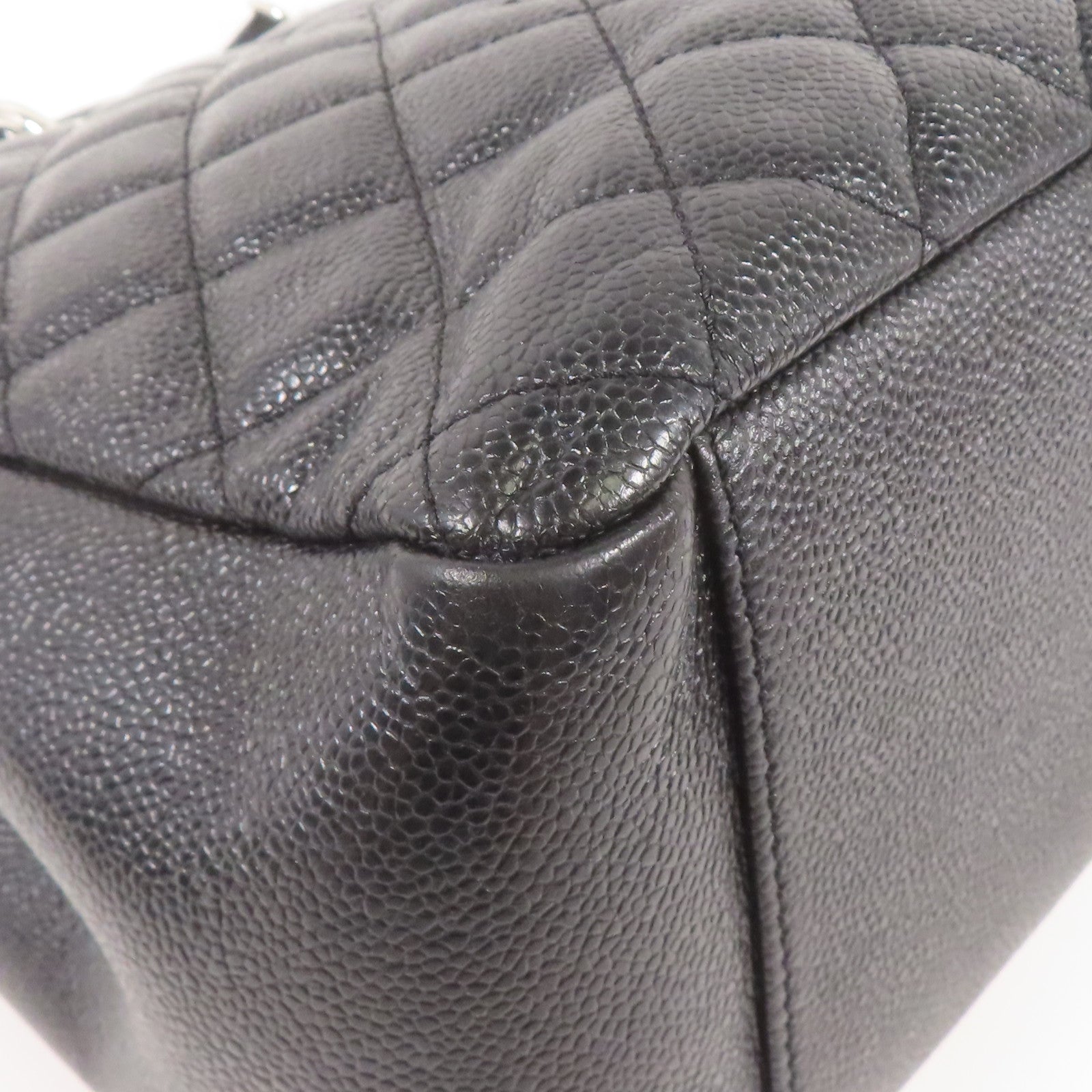CHANEL 牛皮皮革GST Grand Shopping Tote銀扣鏈帶肩背袋