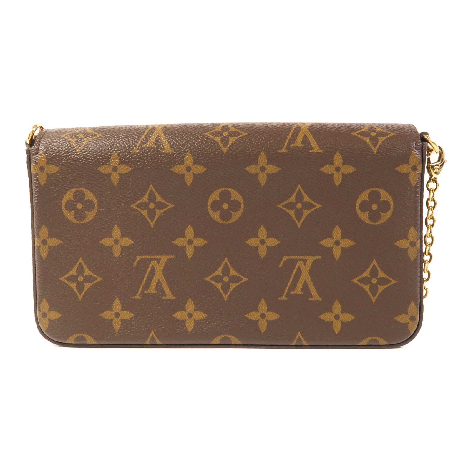 LOUIS VUITTON Monogram Felicie Pochette金扣鏈帶肩背袋