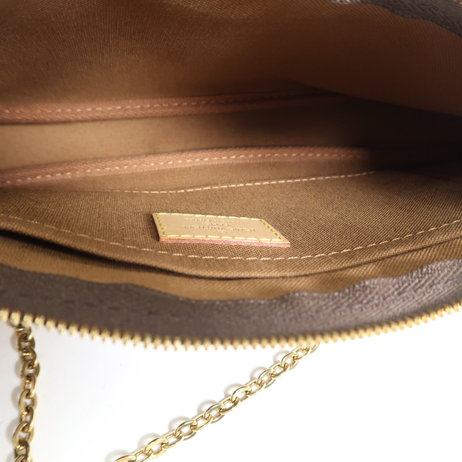 LOUIS VUITTON Monogram Multi Pochette Accessoires金扣手挽肩背兩用袋棕色