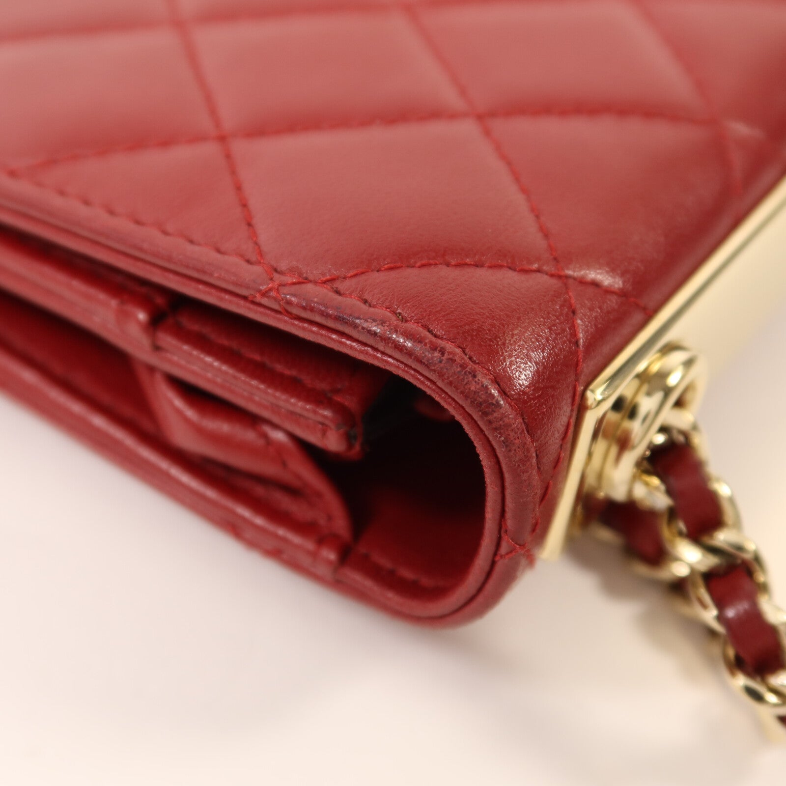 CHANEL 羊皮皮革Wallet On Chain金扣鏈帶肩背袋