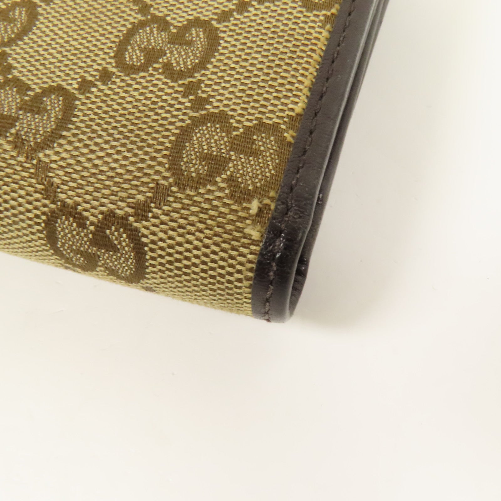 GUCCI 帆布Tri-Fold Wallet金扣錢包