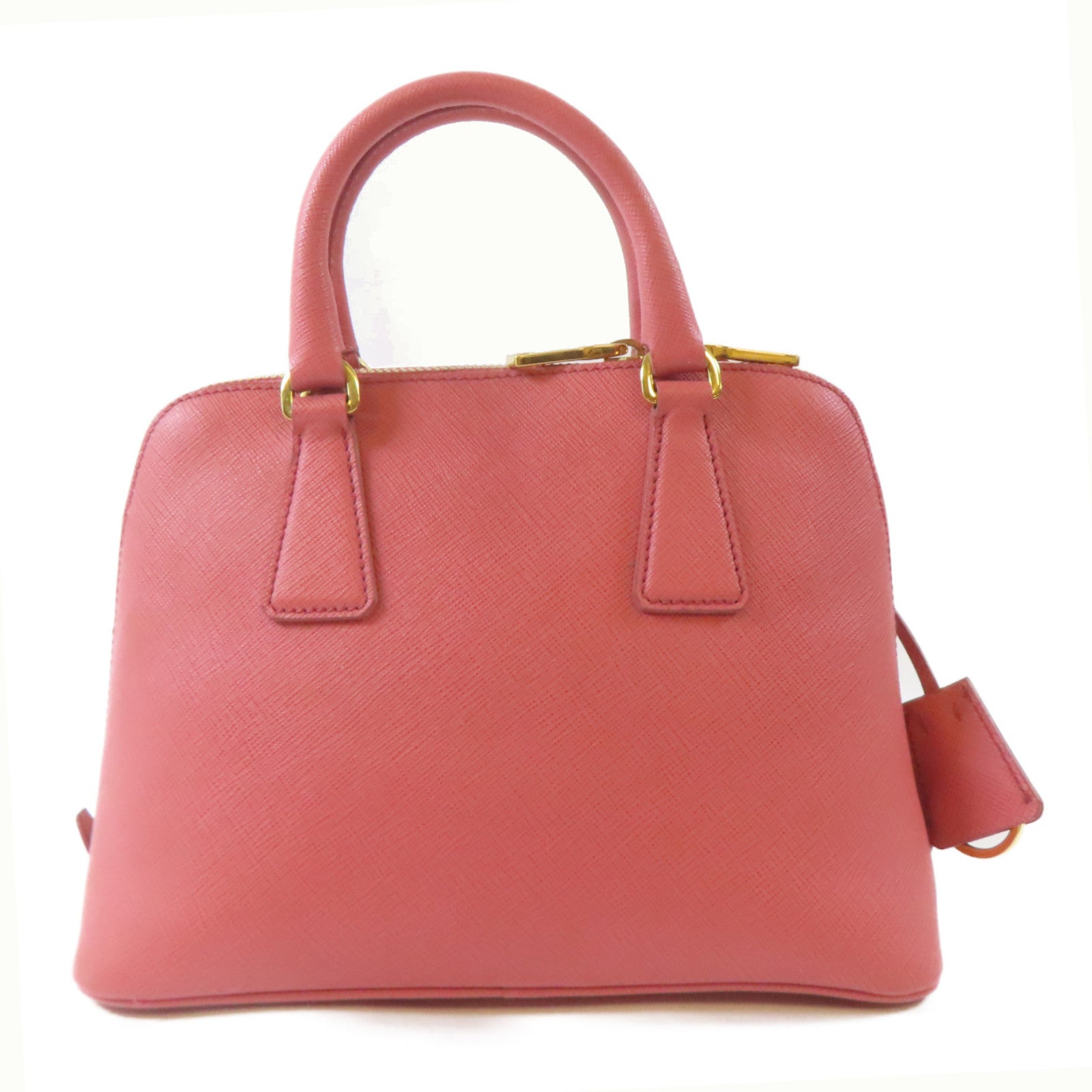 PRADA 牛皮皮革2 Way Shoulder金扣手挽肩背兩用袋粉紅色