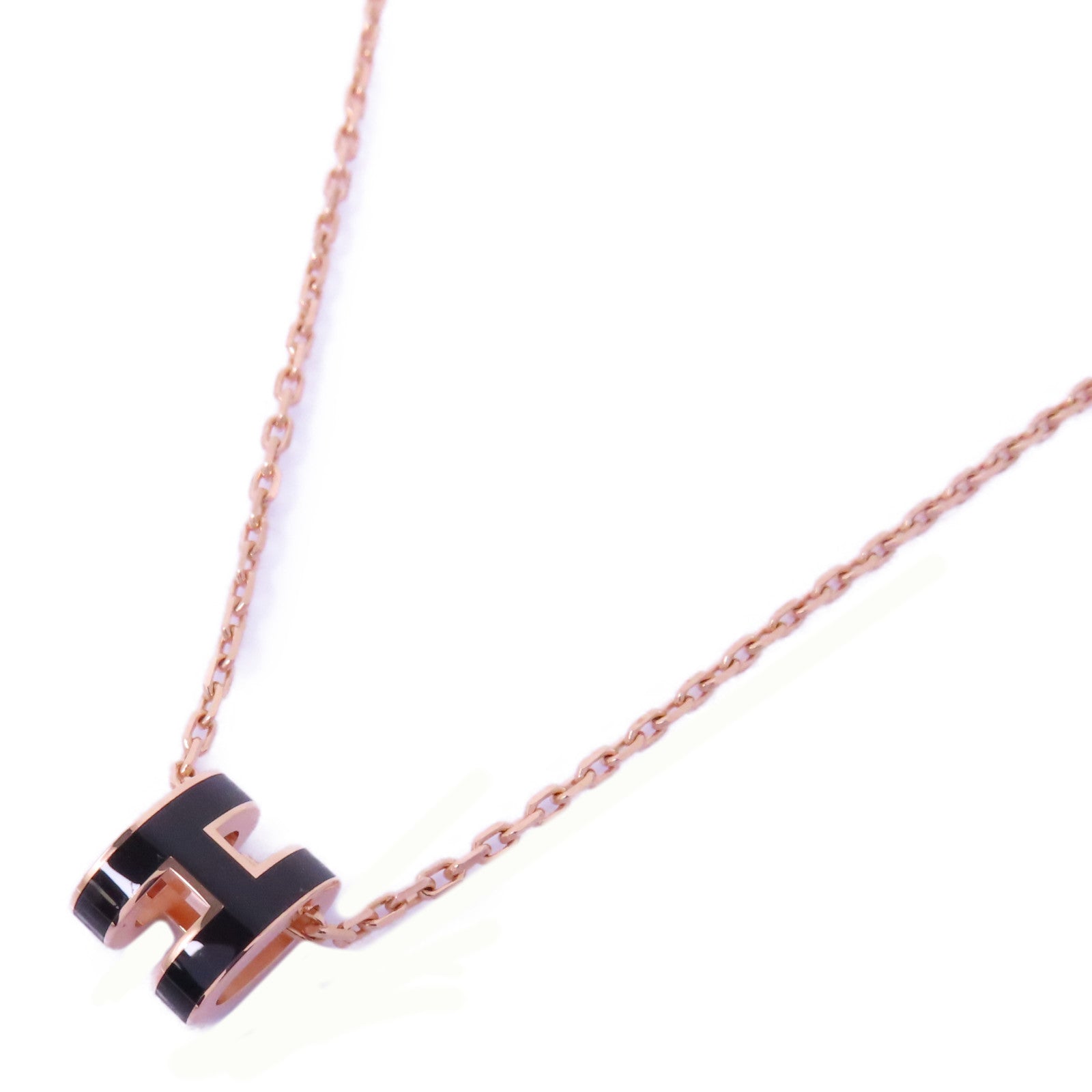 HERMES 金屬Mini Pop H Necklace項鍊黑色/金色