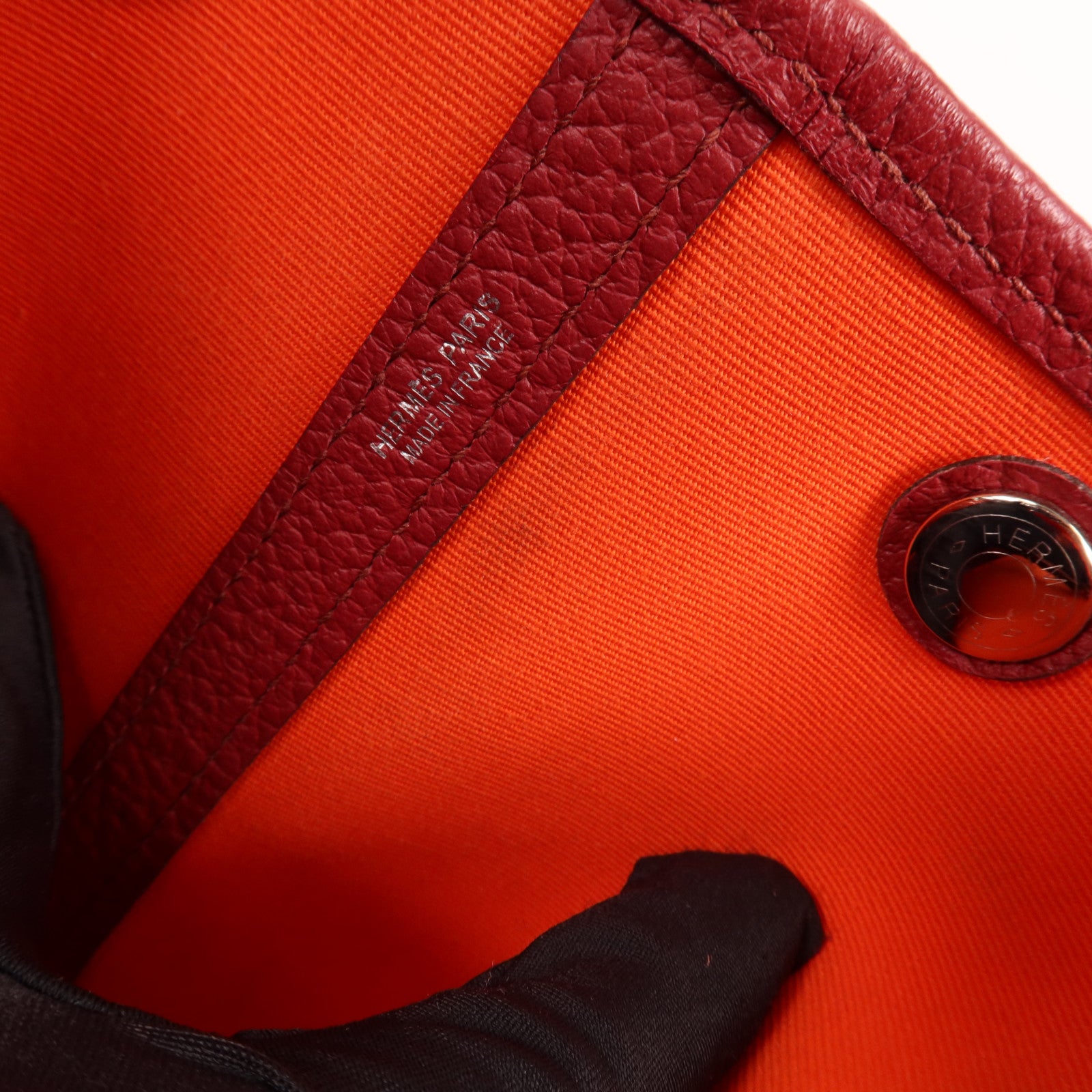 HERMES 帆布Garden Party PM銀扣手挽袋