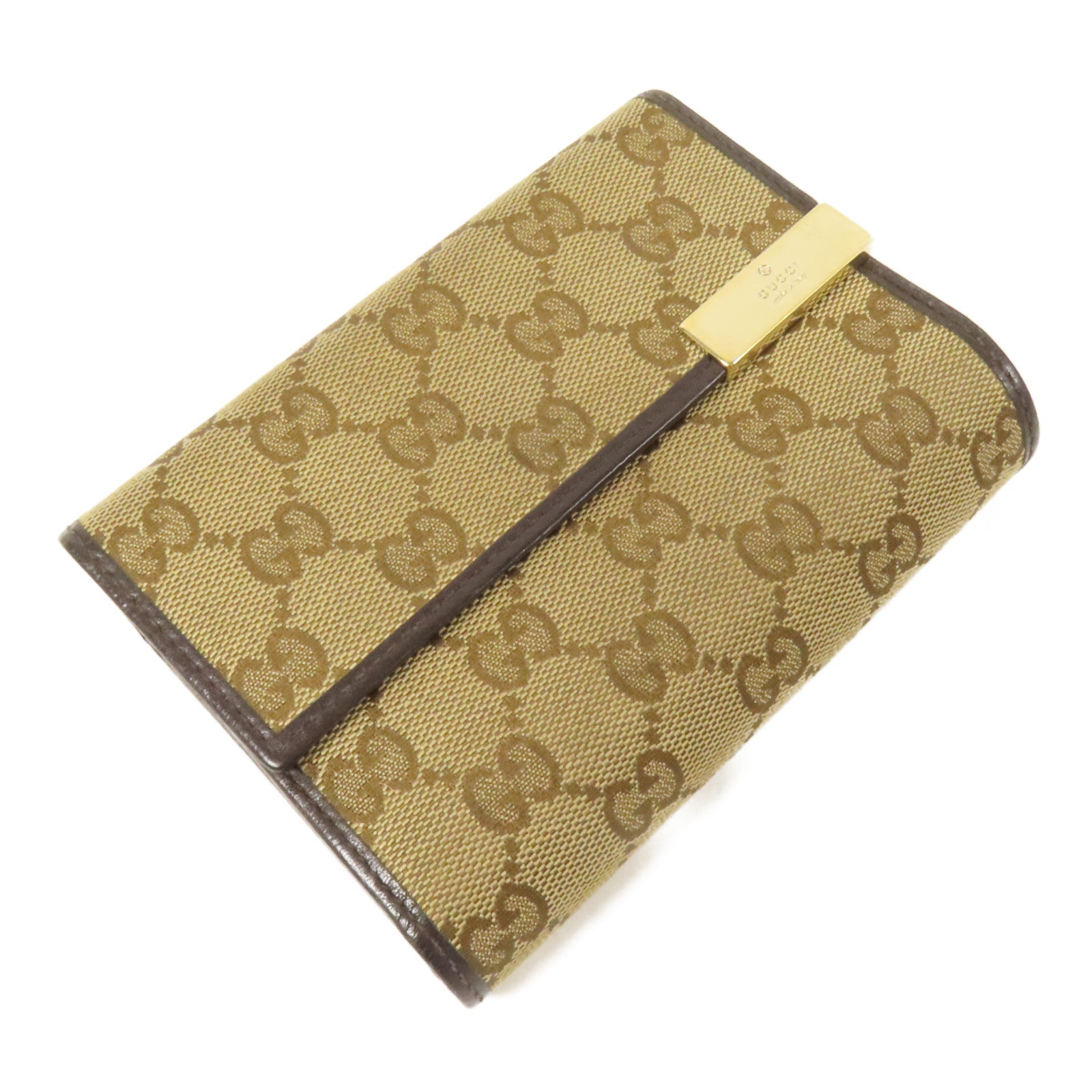 GUCCI 帆布Tri-Fold Wallet金扣錢包