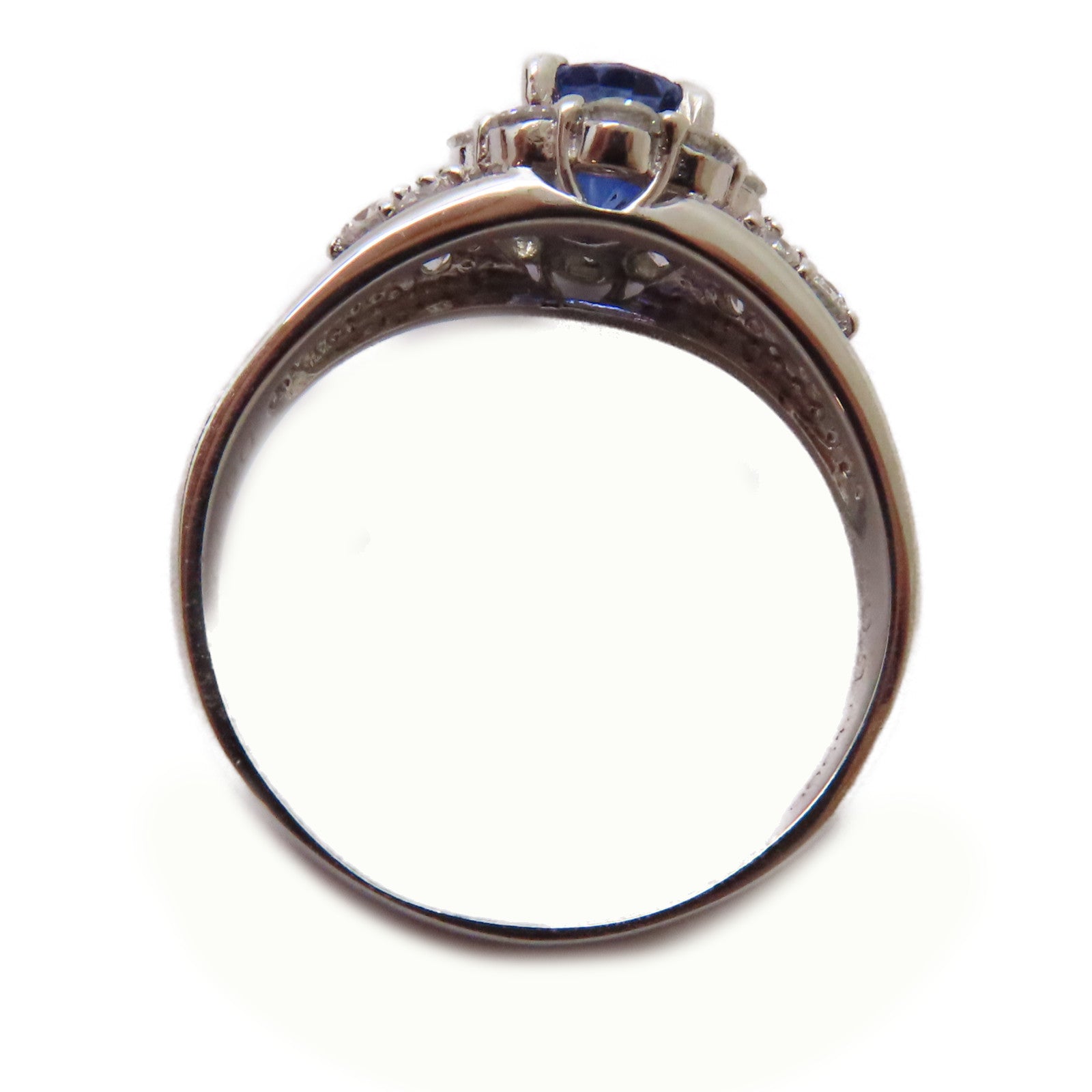 JEWELRY PT900鉑金Sapphire/Diamond Ring 1.09ct藍寶石/0.70ct鑽石戒指US#7.5