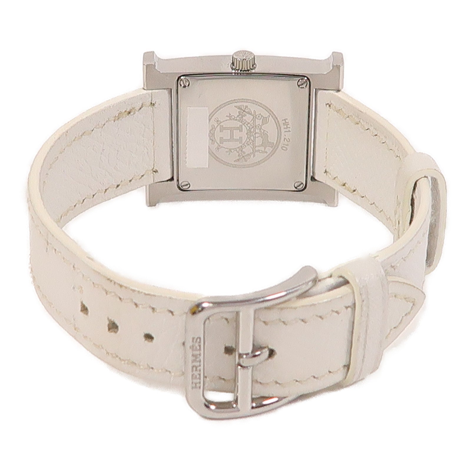 HERMES Heure H Quartz Watch HH1.210 Stainless Steel White