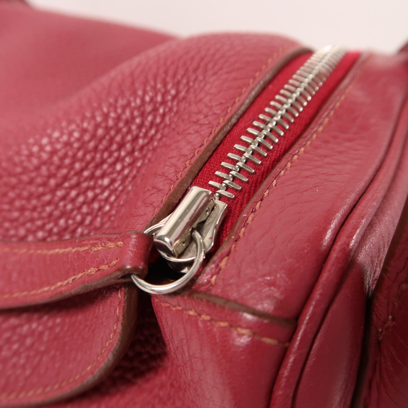 HERMES 【激減優惠】Clemence皮革Lindy 30銀扣手挽肩背兩用袋Rubis