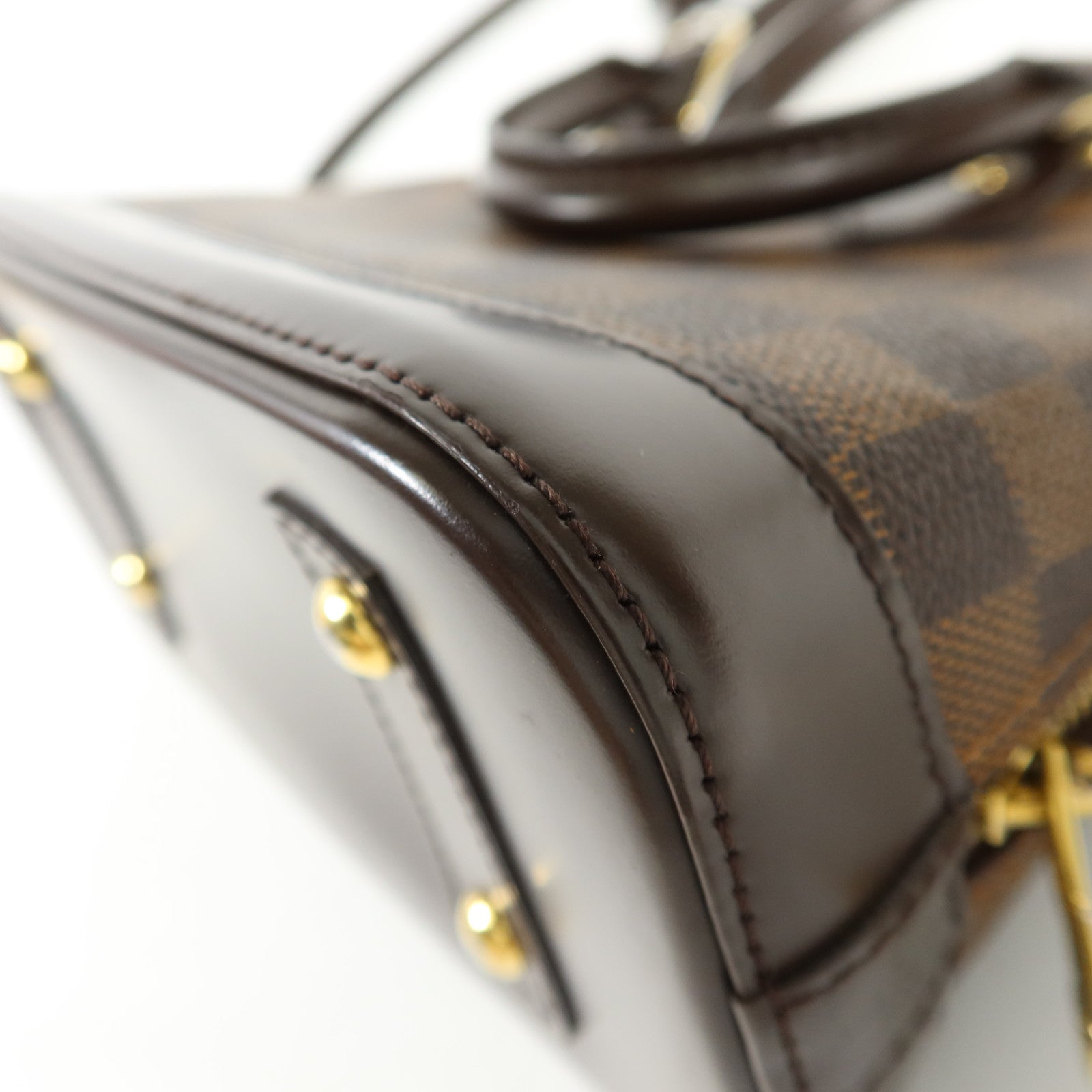 LOUIS VUITTON Damier Alma BB金扣手挽肩背兩用袋棕色