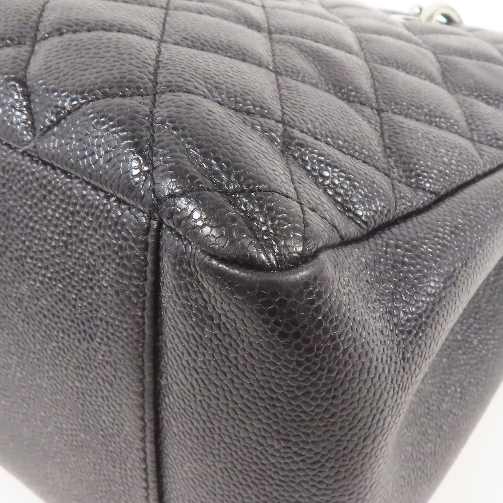CHANEL 牛皮皮革GST Grand Shopping Tote銀扣鏈帶肩背袋