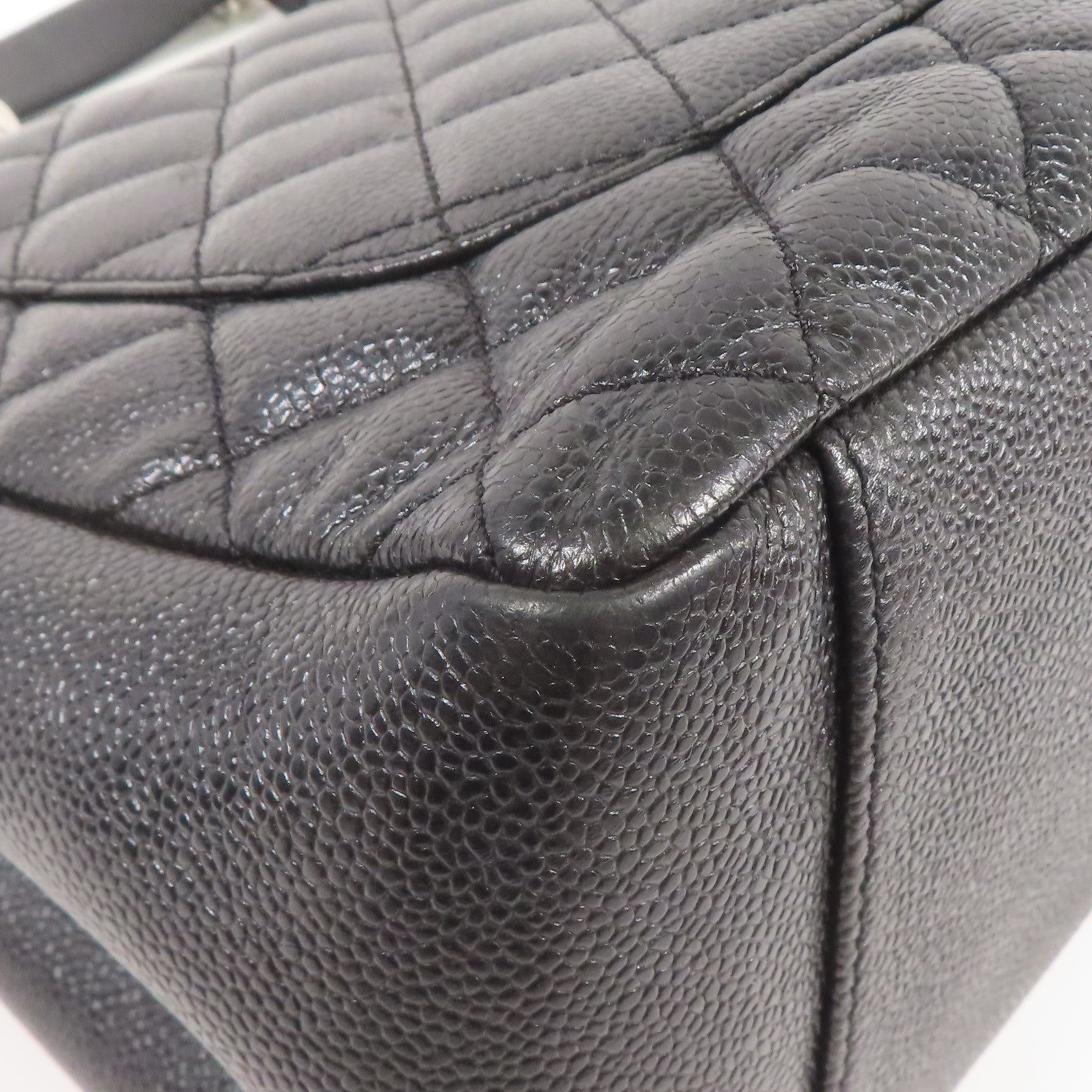 CHANEL 牛皮皮革GST Grand Shopping Tote銀扣鏈帶肩背袋