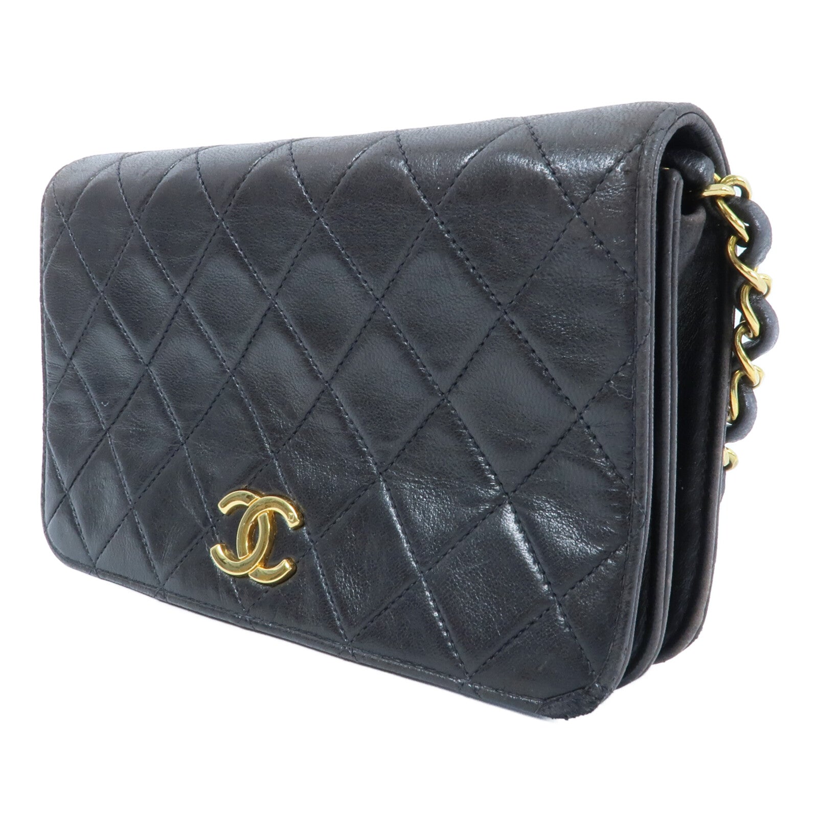 CHANEL 羊皮皮革Vintage Chain Shoulder鏈帶肩背袋