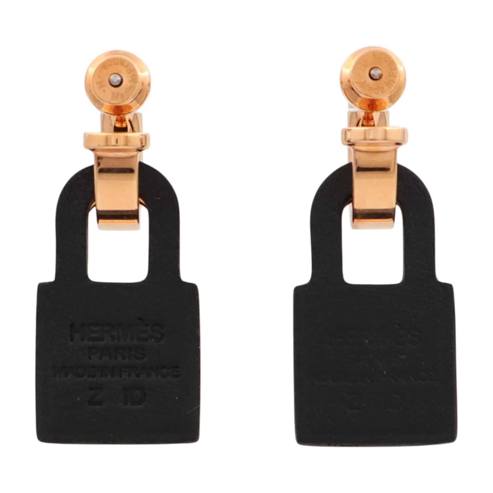 HERMES 金屬/Swift皮革O Kelly Earrings耳環