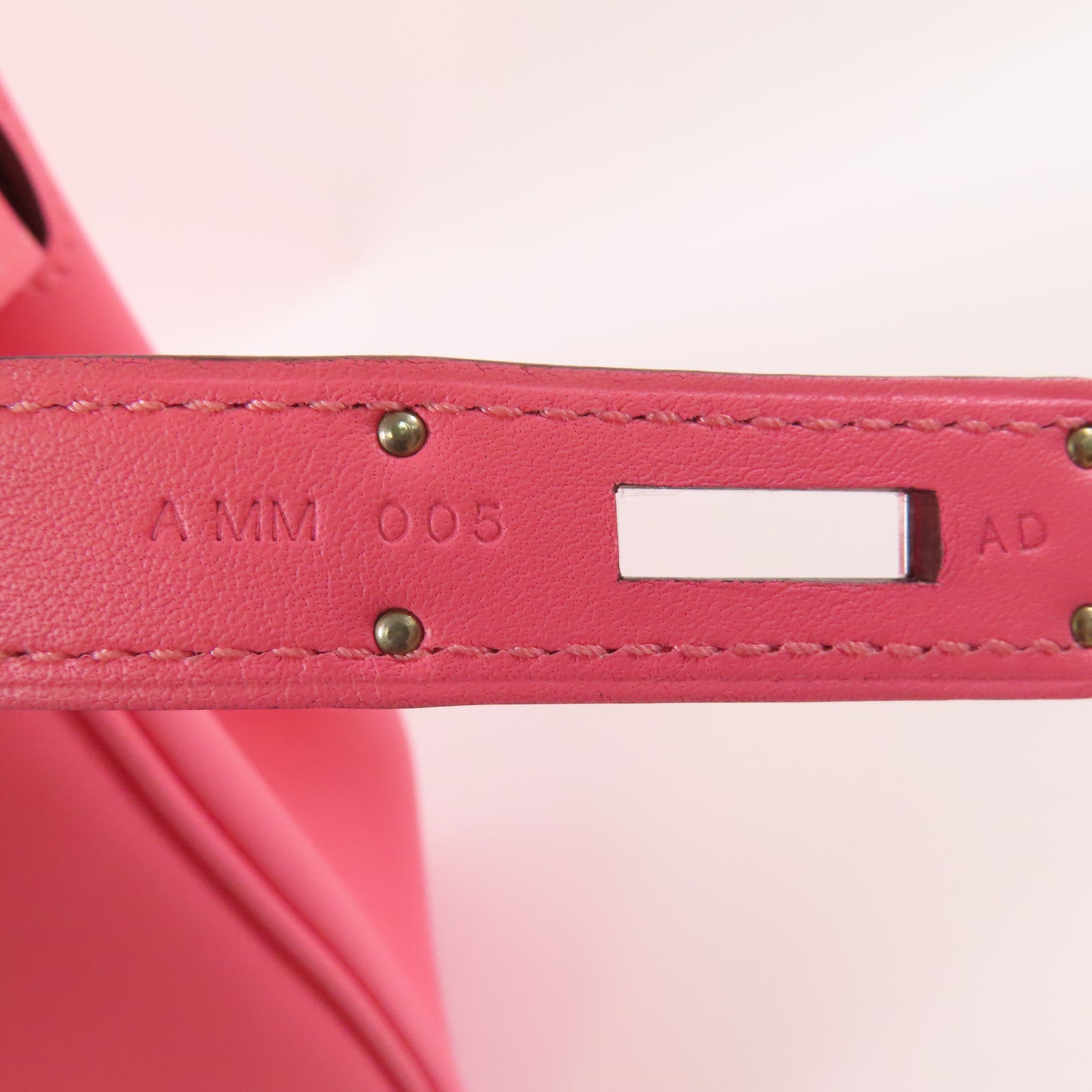 HERMES Swift皮革Berline銀扣肩背袋Rose Azalea