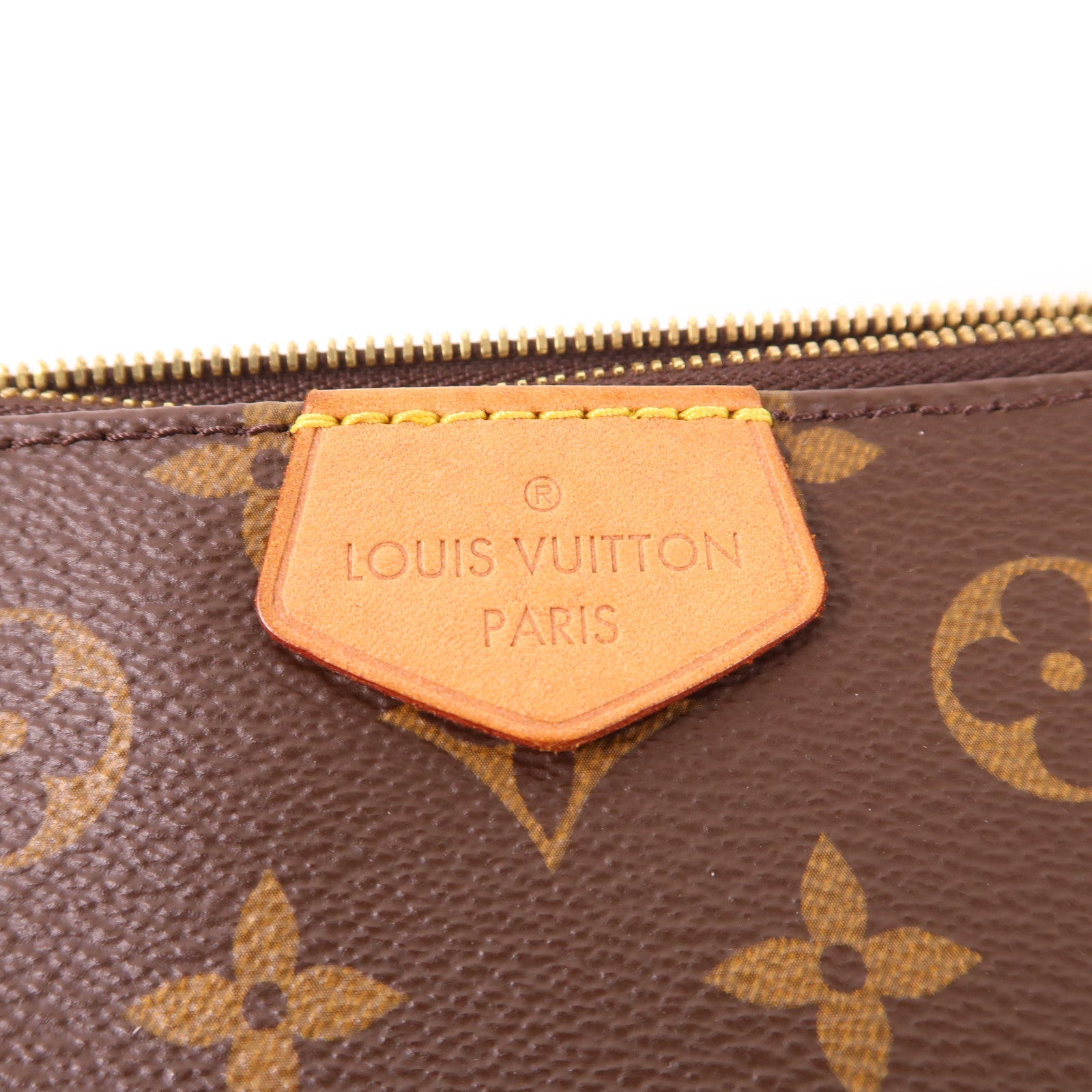 LOUIS VUITTON Monogram Multi Pochette Accessoires金扣手挽肩背兩用袋棕色
