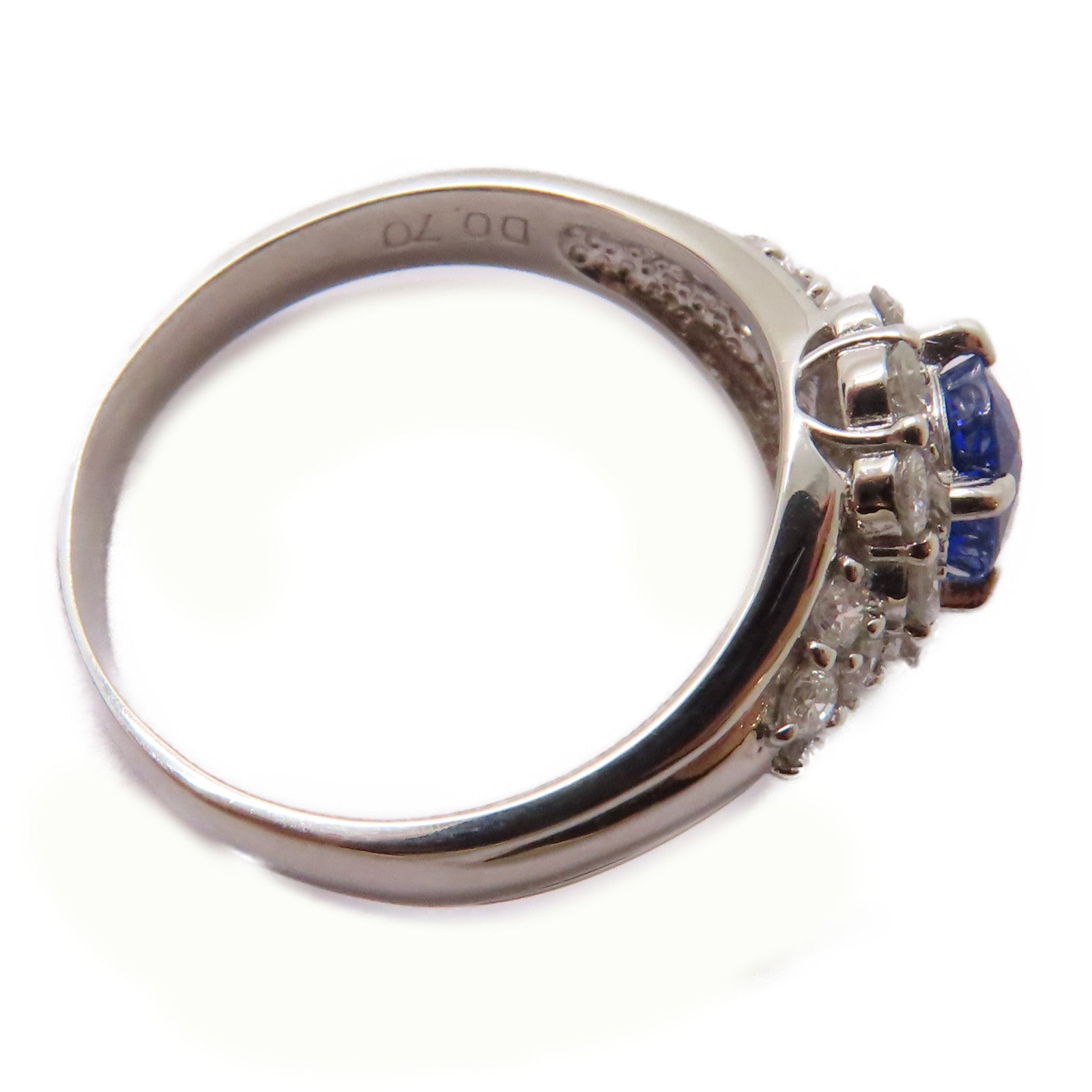 JEWELRY PT900鉑金Sapphire/Diamond Ring 1.09ct藍寶石/0.70ct鑽石戒指US#7.5