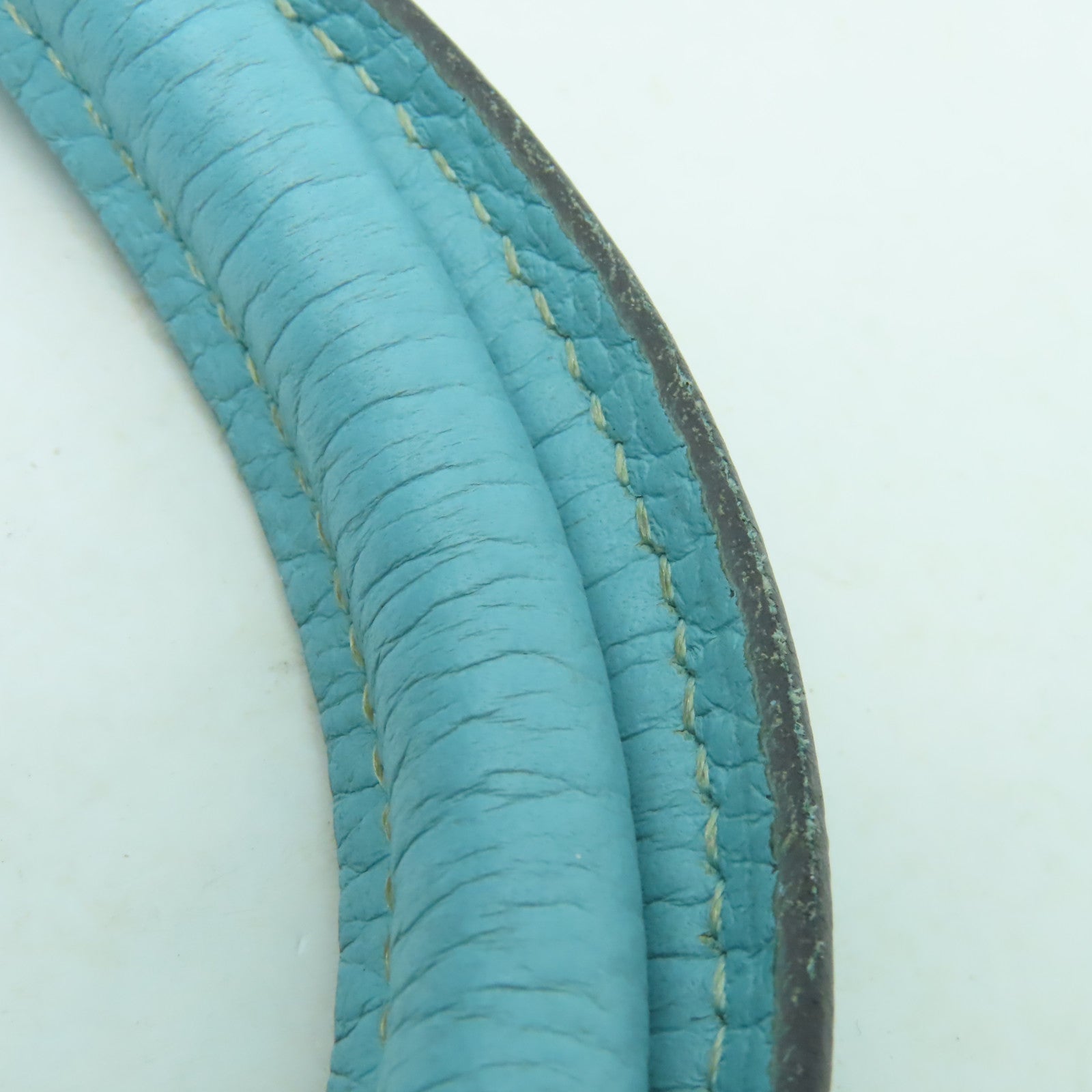 HERMES 【激減優惠】Negonda皮革Garden Party PM銀扣手挽袋Blue Atoll淺藍色
