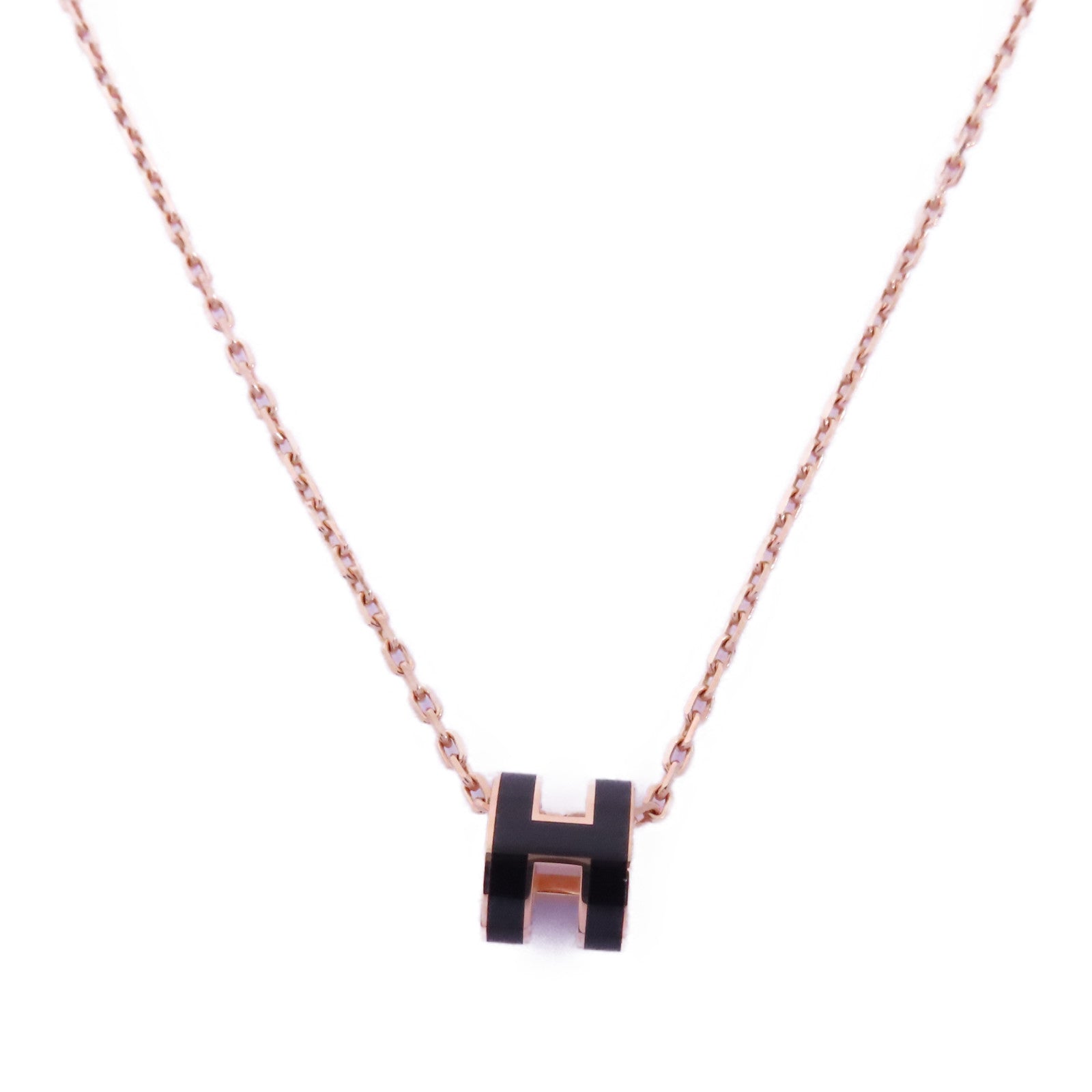 HERMES 金屬Mini Pop H Necklace項鍊黑色/金色