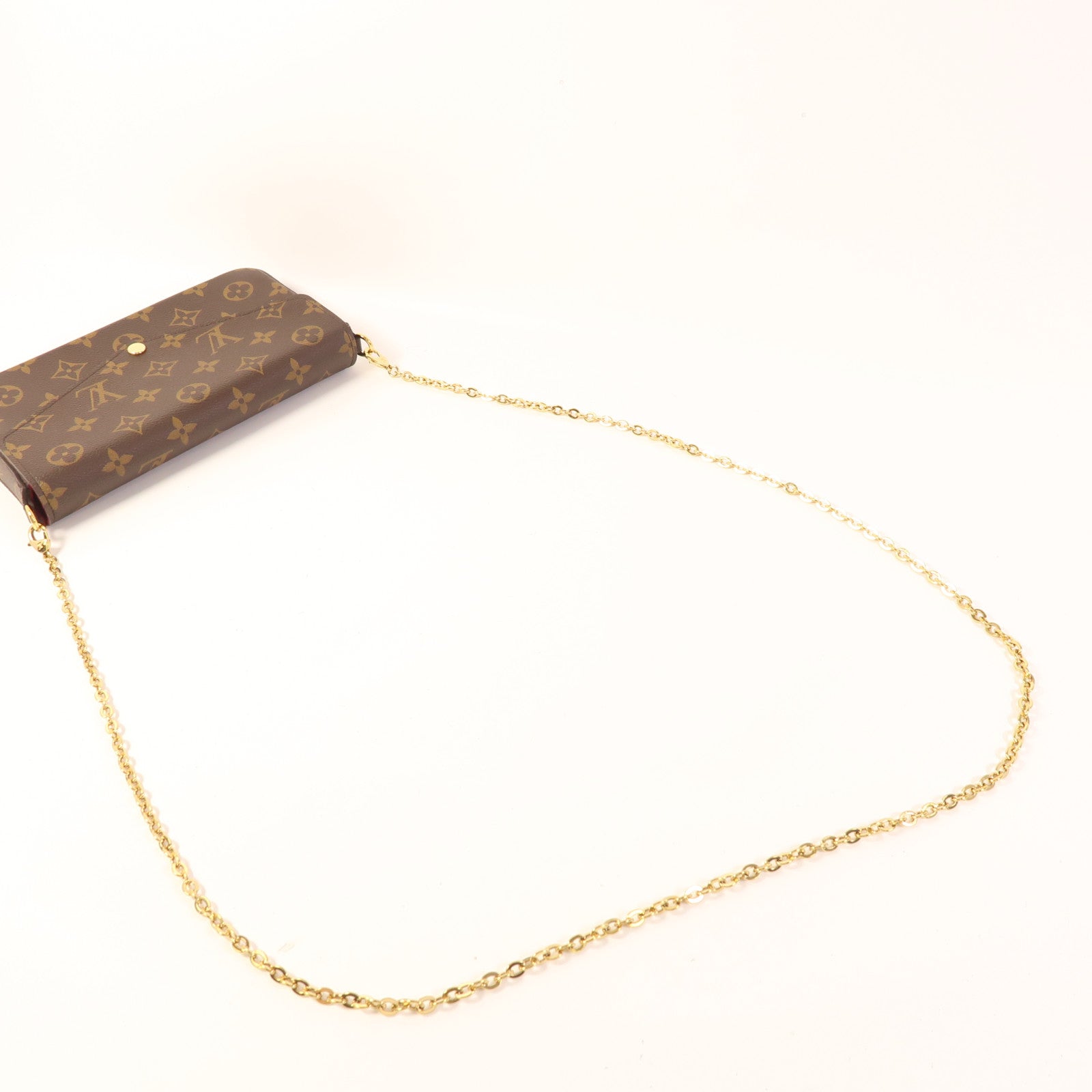 LOUIS VUITTON Monogram Felicie Pochette金扣鏈帶肩背袋