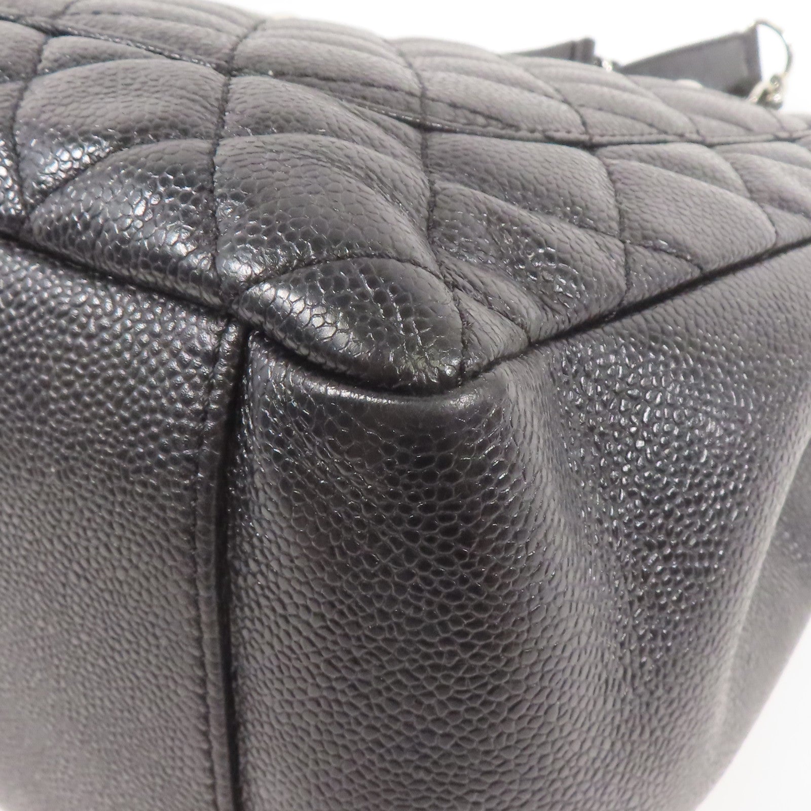 CHANEL 牛皮皮革GST Grand Shopping Tote銀扣鏈帶肩背袋