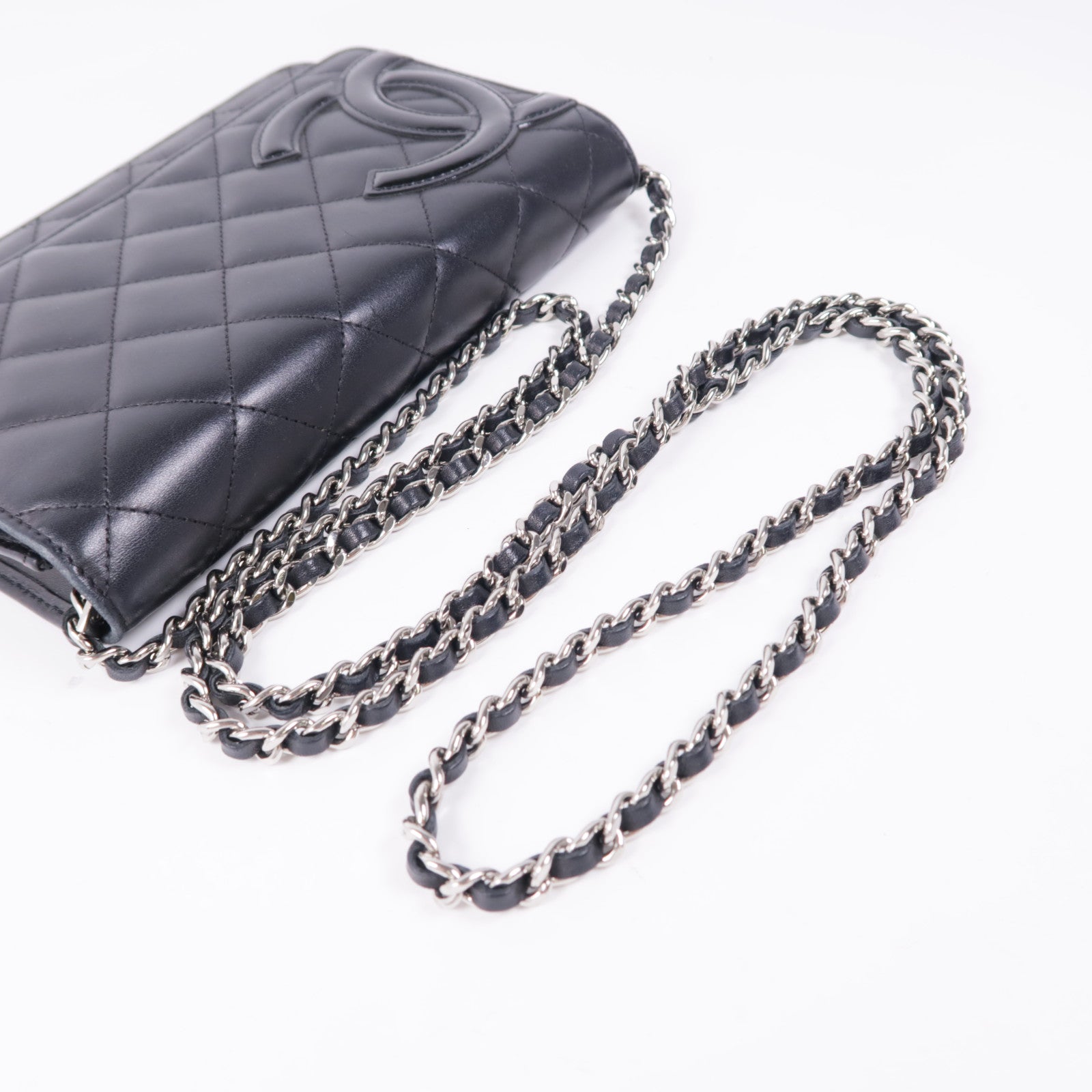 CHANEL【激減優惠】 牛皮皮革Cambon Wallet On Chain銀扣鏈帶肩背袋