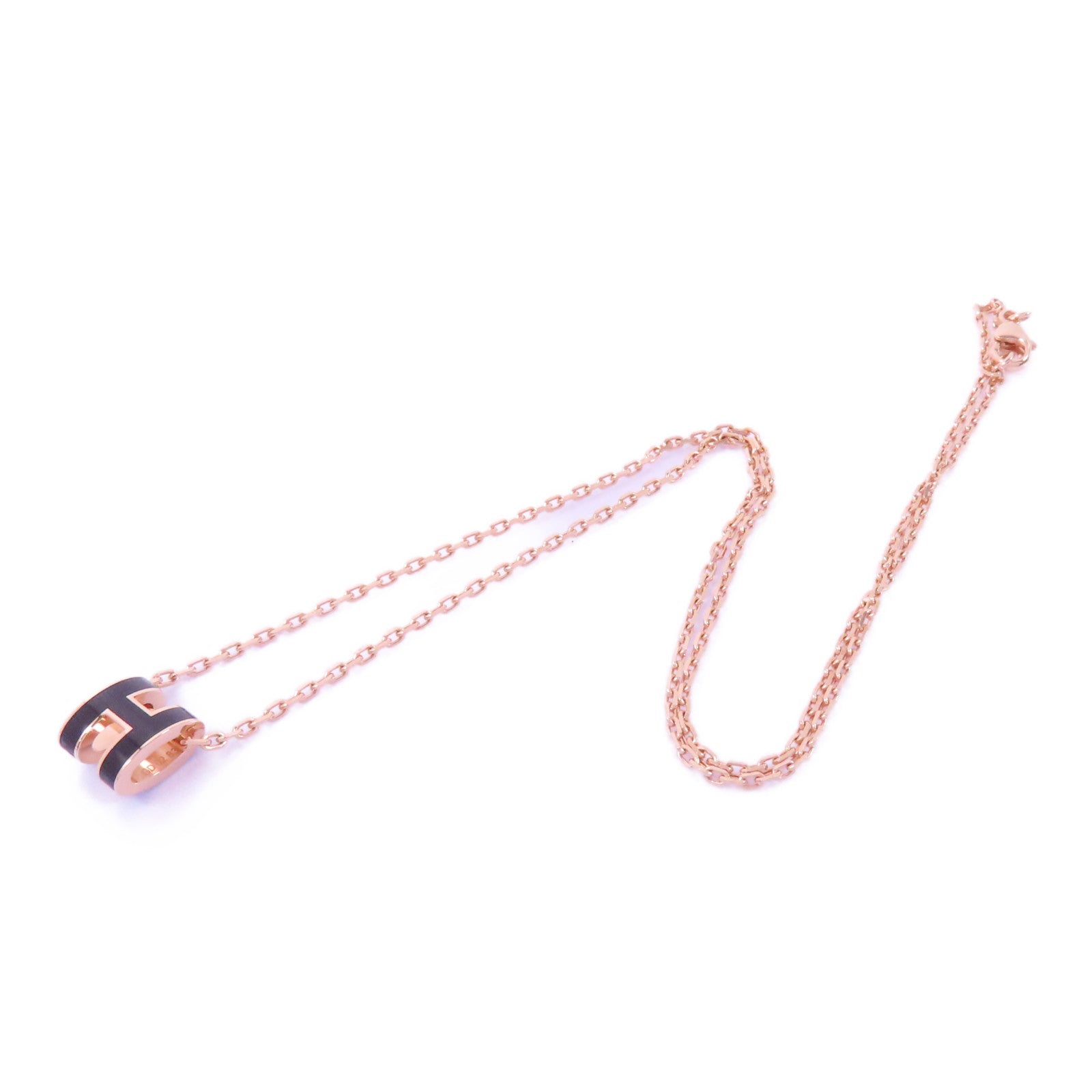 HERMES 金屬Mini Pop H Necklace項鍊黑色/金色